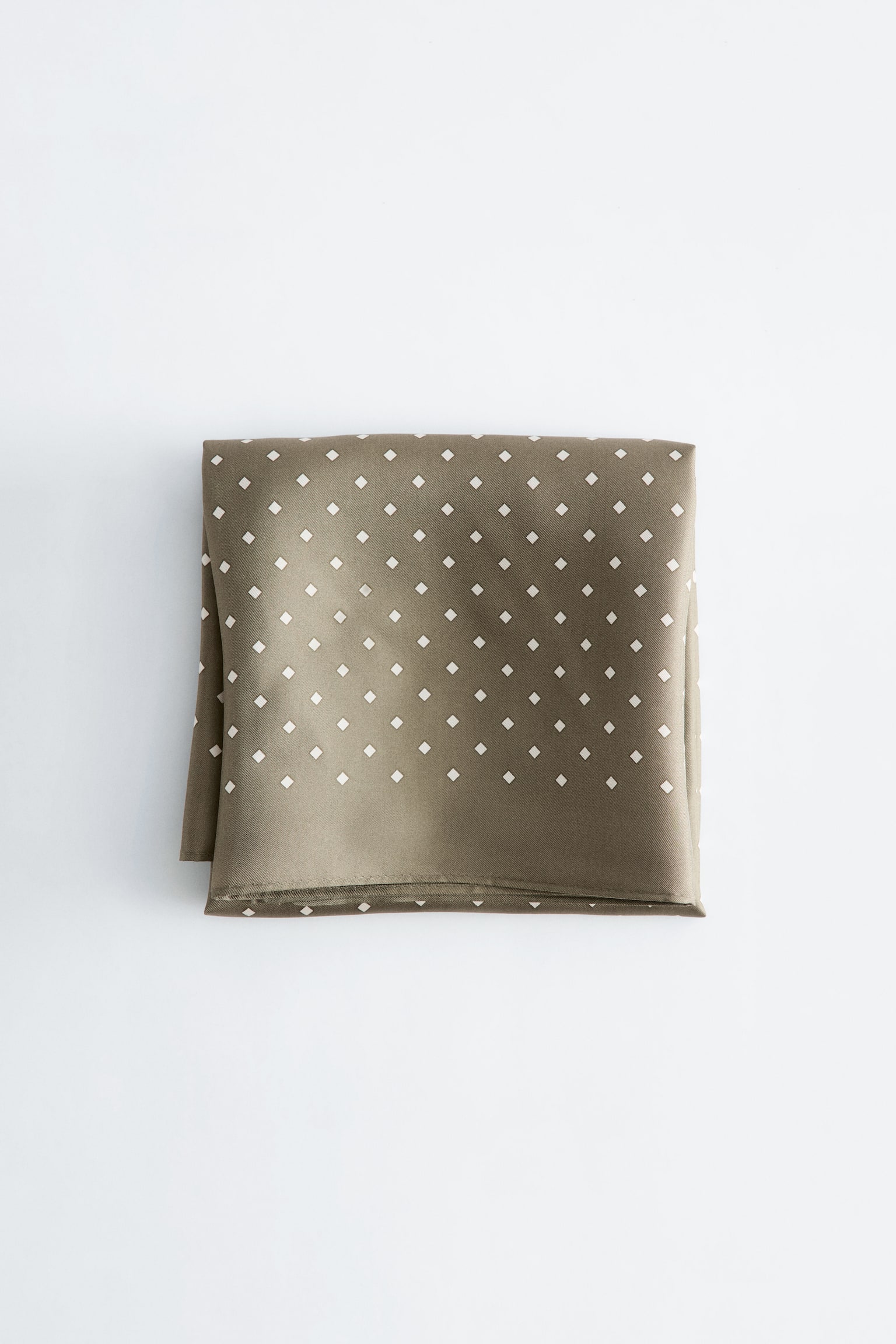 Seidentuch mit Diamant-Print - Khaki/Himmelblau