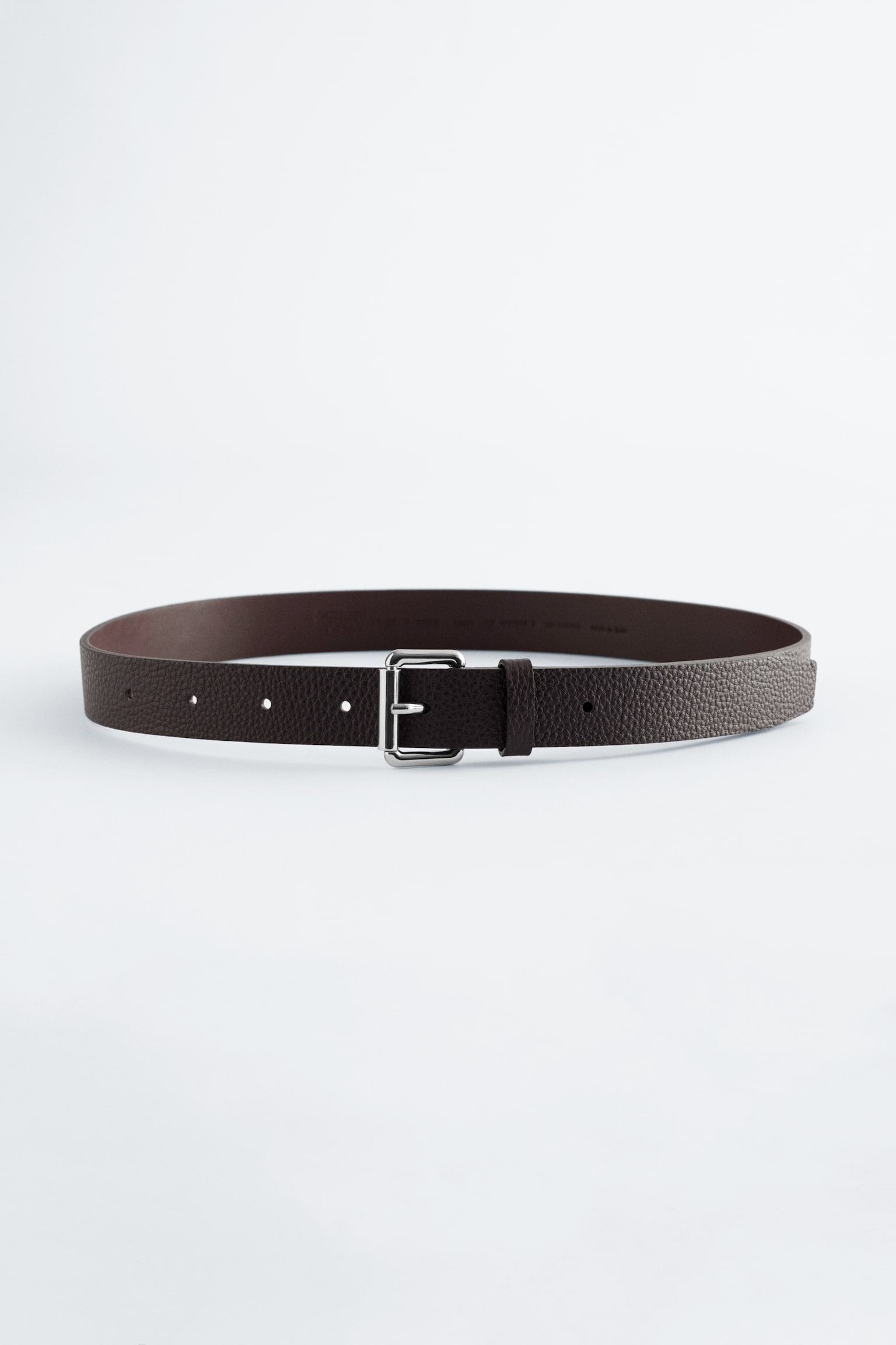 Ceinture en cuir texturé - Marron Clair