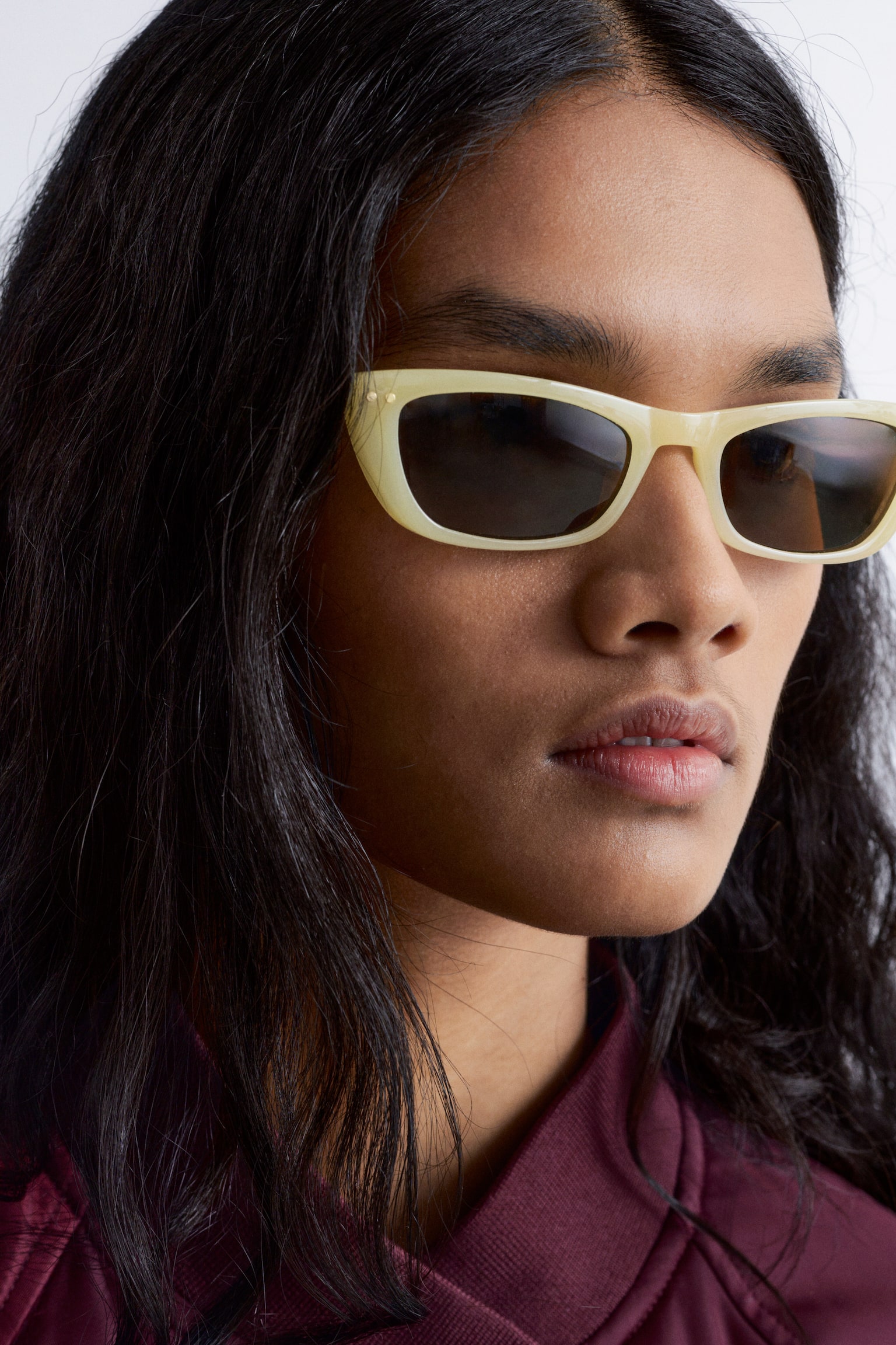 Aflange cateye-solbriller - Lysegul - 1