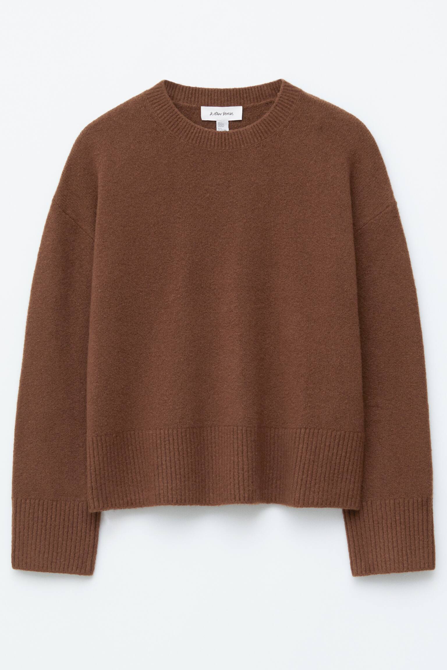Locker geschnittener Strickpullover - Dunkelbraun/Hellrosa/Dunkelblau/Weiß/Schwarz/Taupe/Dunkelrot/Grau meliert/Navyblau - 2
