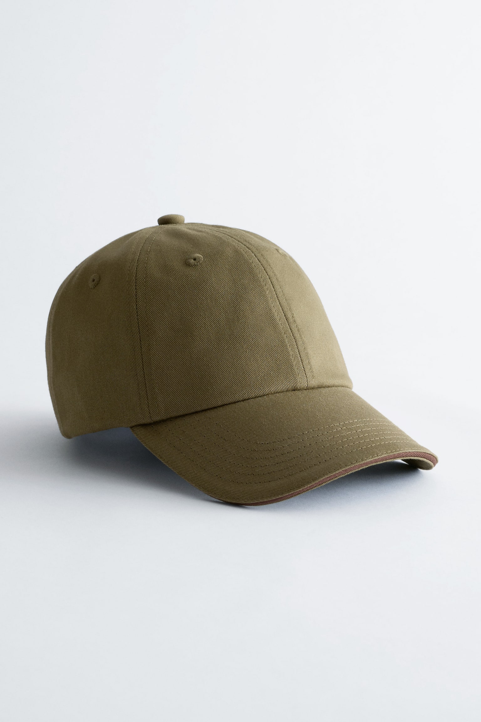 Cappellino da baseball in twill di cotone - Verde kaki/Blu cielo/Giallo