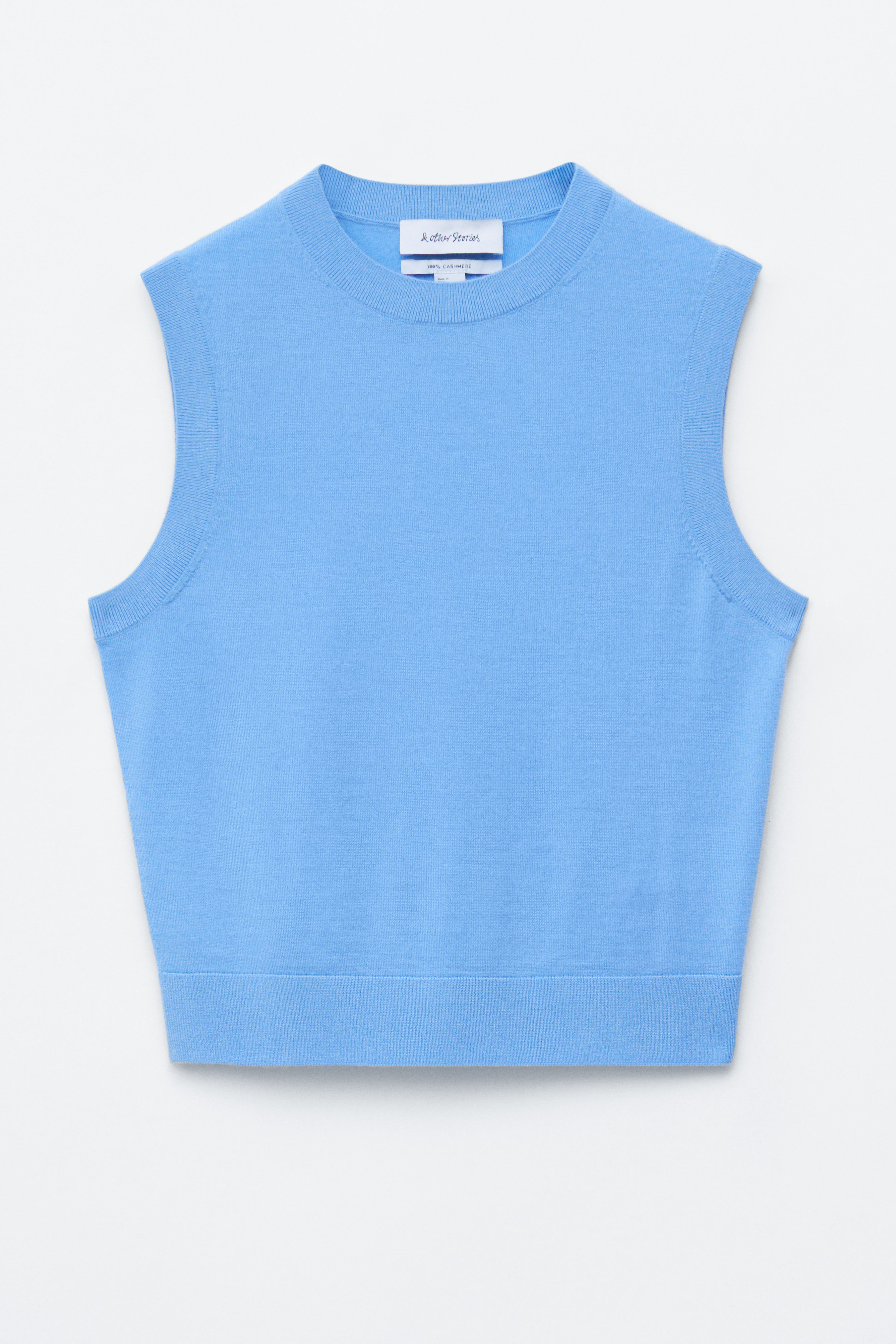 Cashmere genservest - Himmelblå/Khakigrønn/Knallrød