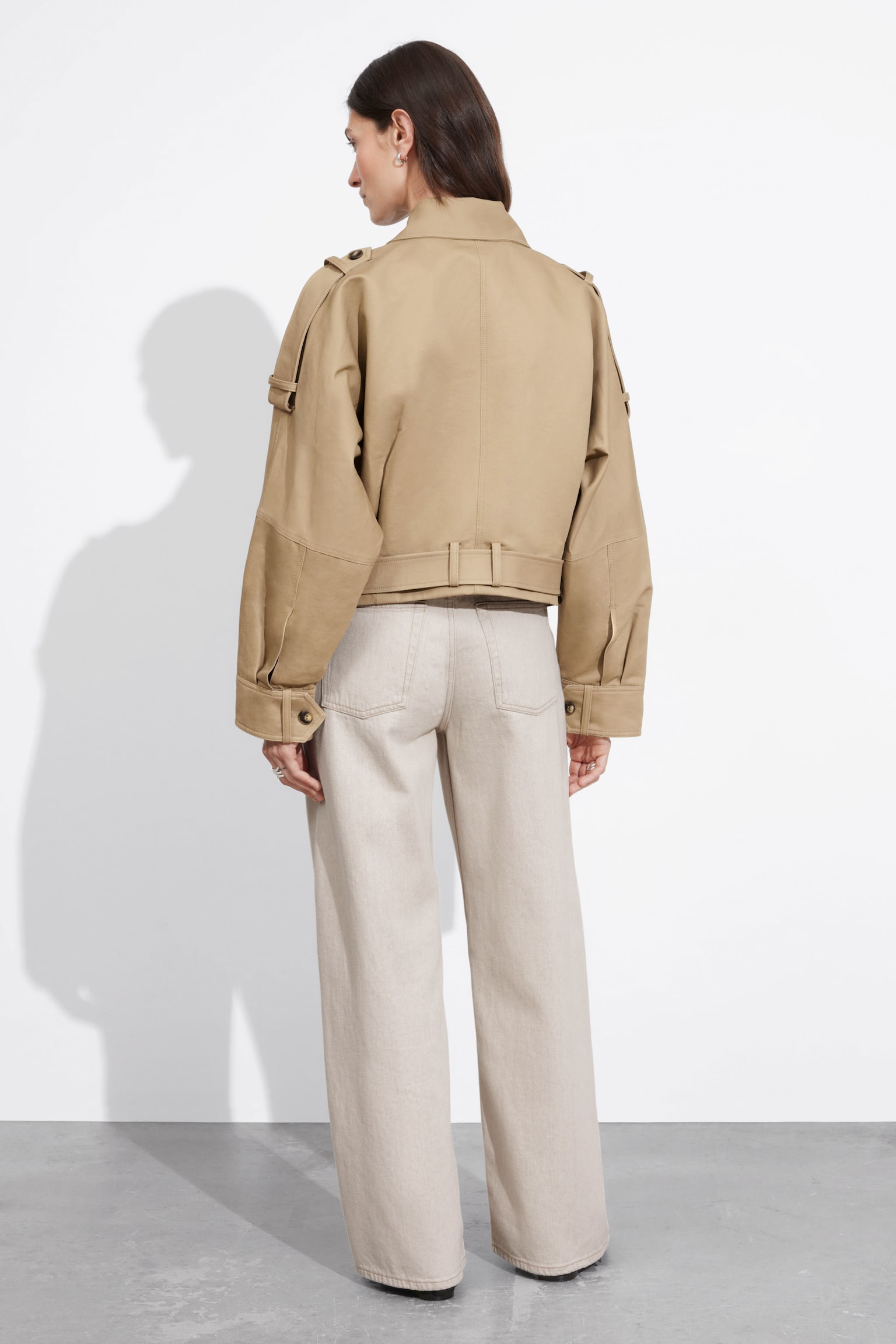 Belted Patch-Pocket Jacket - Beige - 5