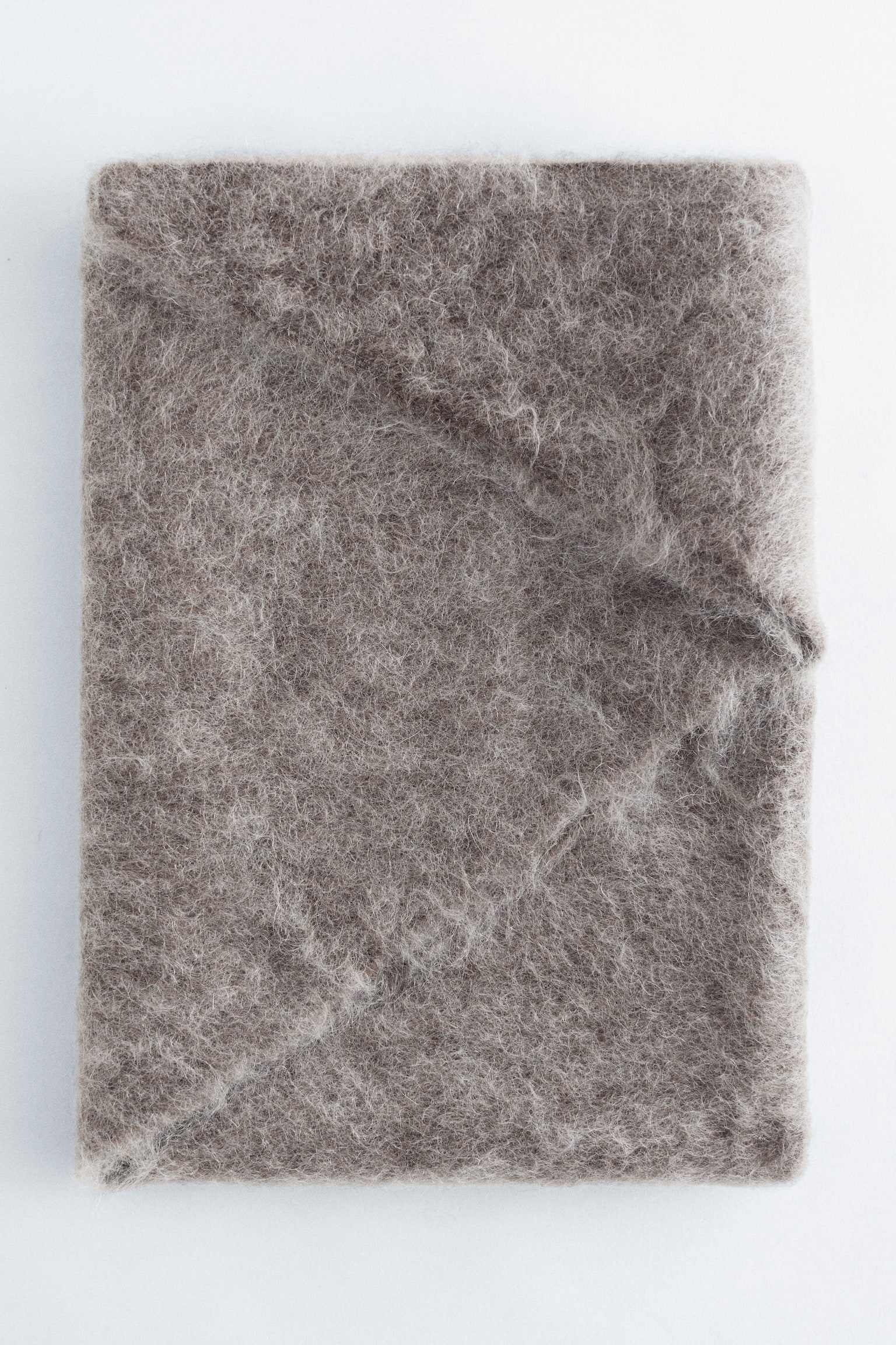 Dreieckstuch aus gebürsteter Mohairmischung - Greige meliert/Dunkelgrau meliert - 4