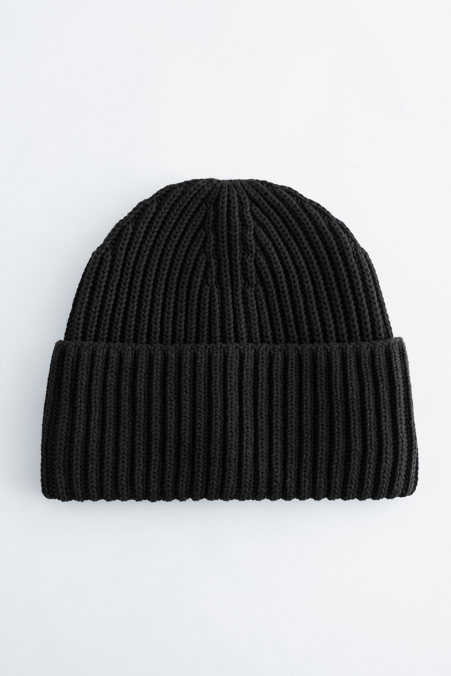 Strickmütze aus Baumwolle mit Seidenfutter - Schwarz/Rot - 1