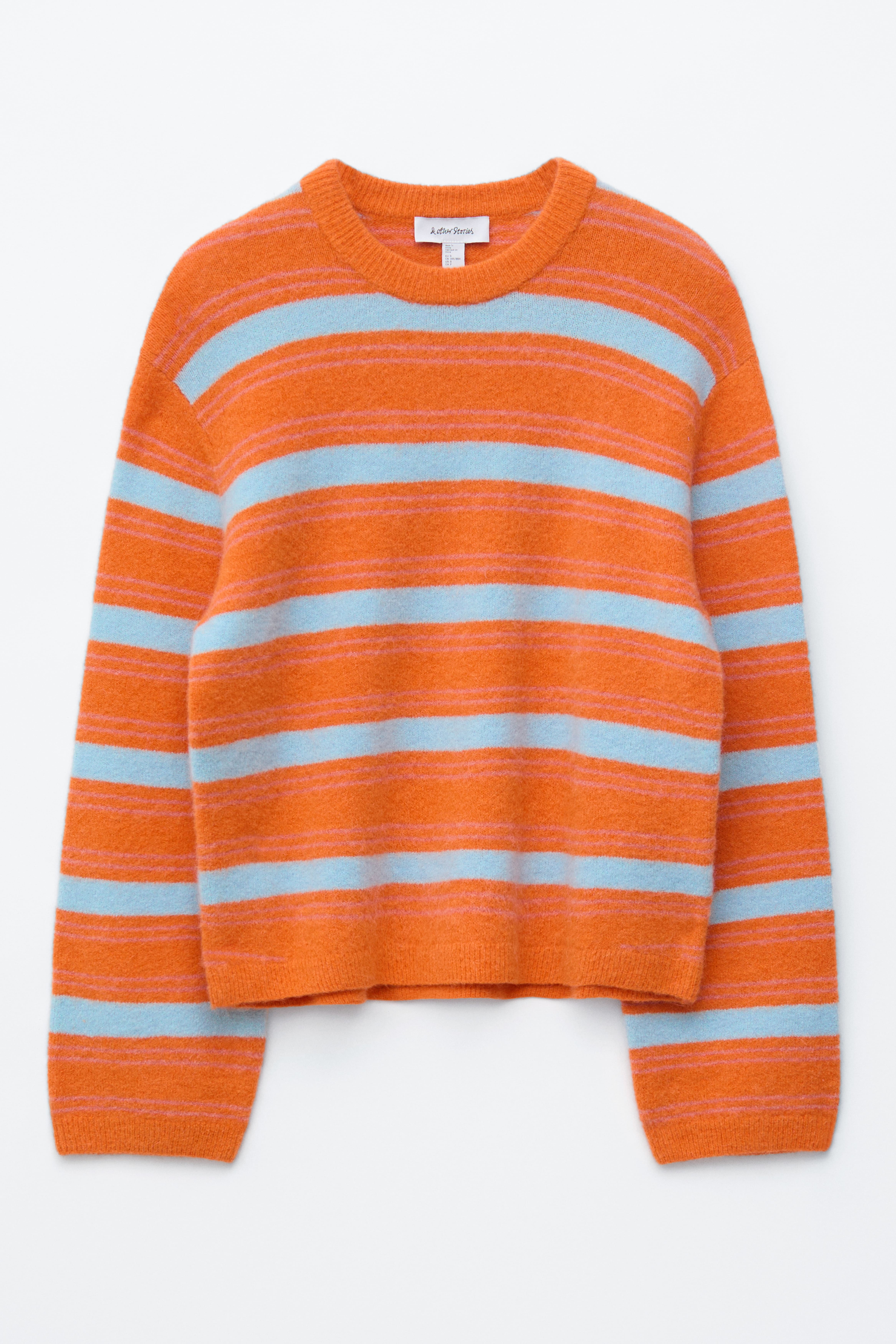 Maglione in misto alpaca - Righe arancione/blu/Righe azzurro/bianco/Beige