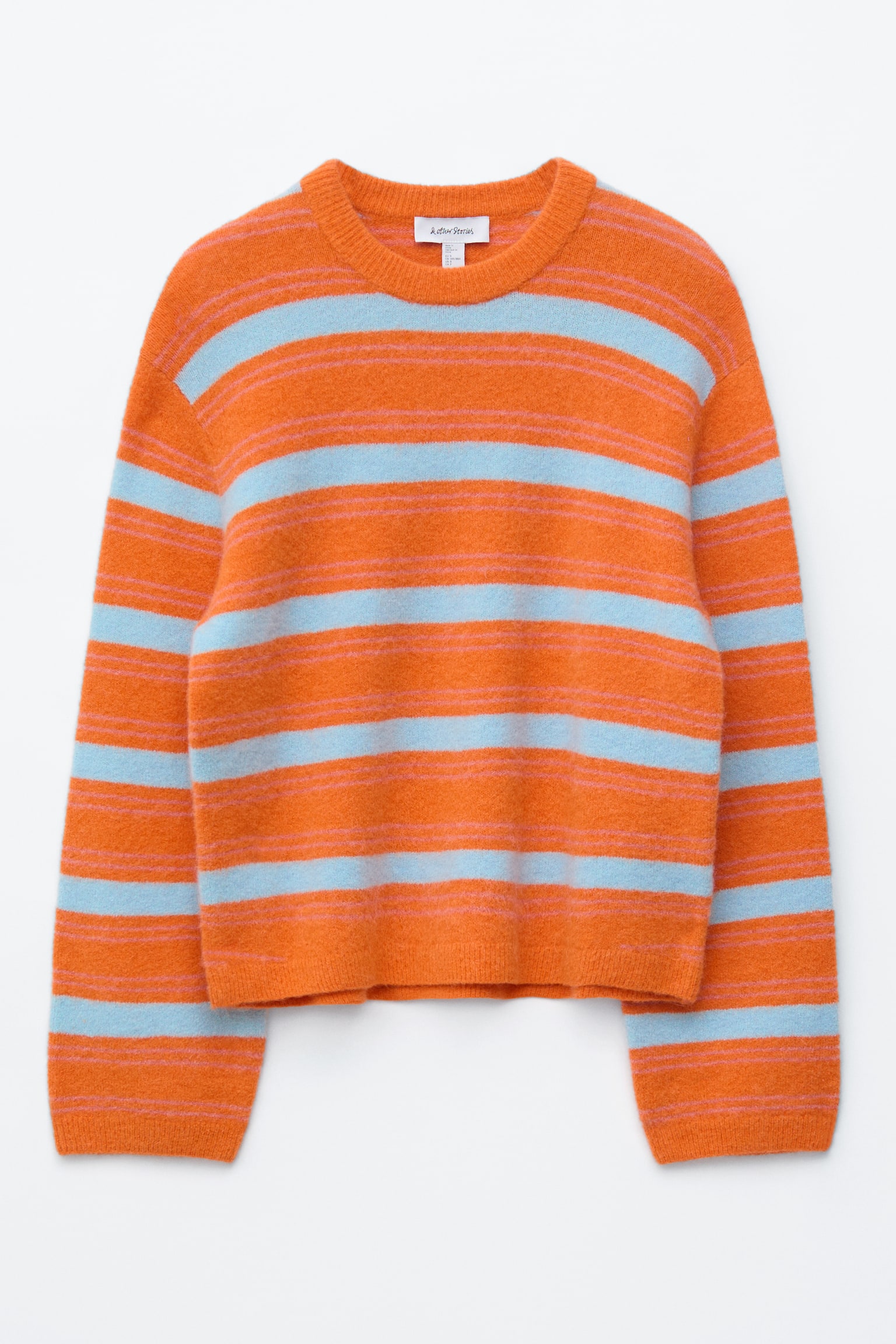 Trui van een alpacamix - Oranje/blauwe strepen/Lichtblauwe/witte strepen/Beige - 2
