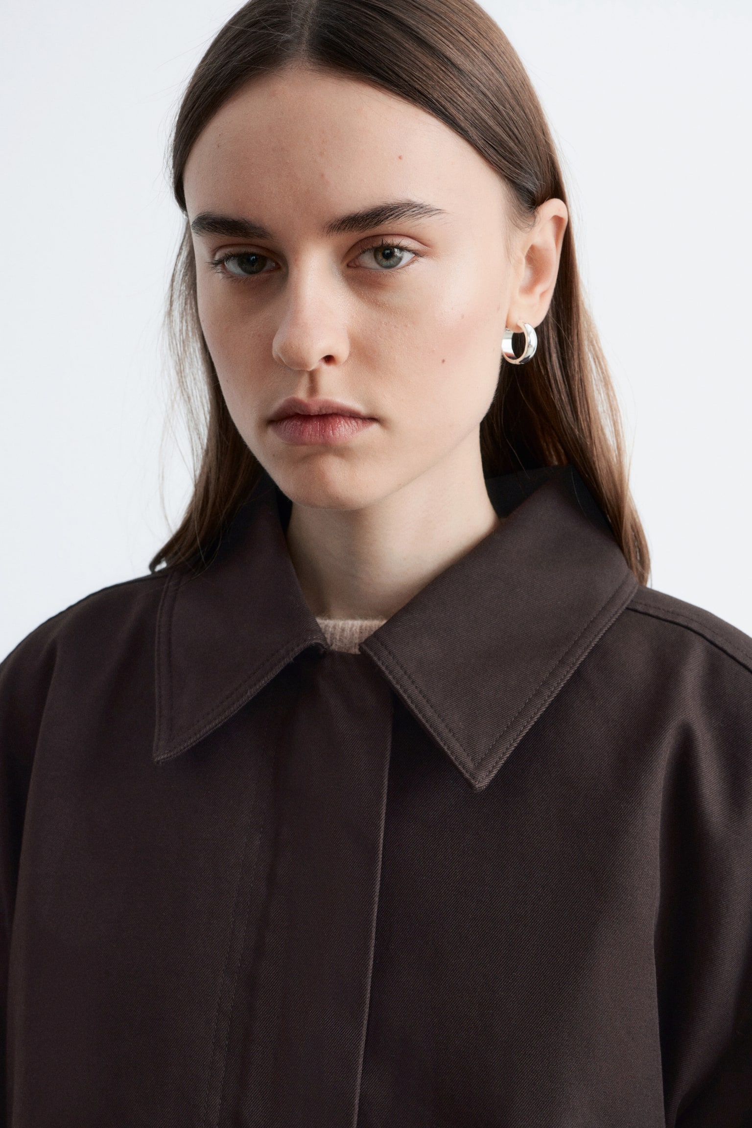 Oversized utility jack met trekkoord - Dark Brown/Mosterdgeel/Kakigroen - 10