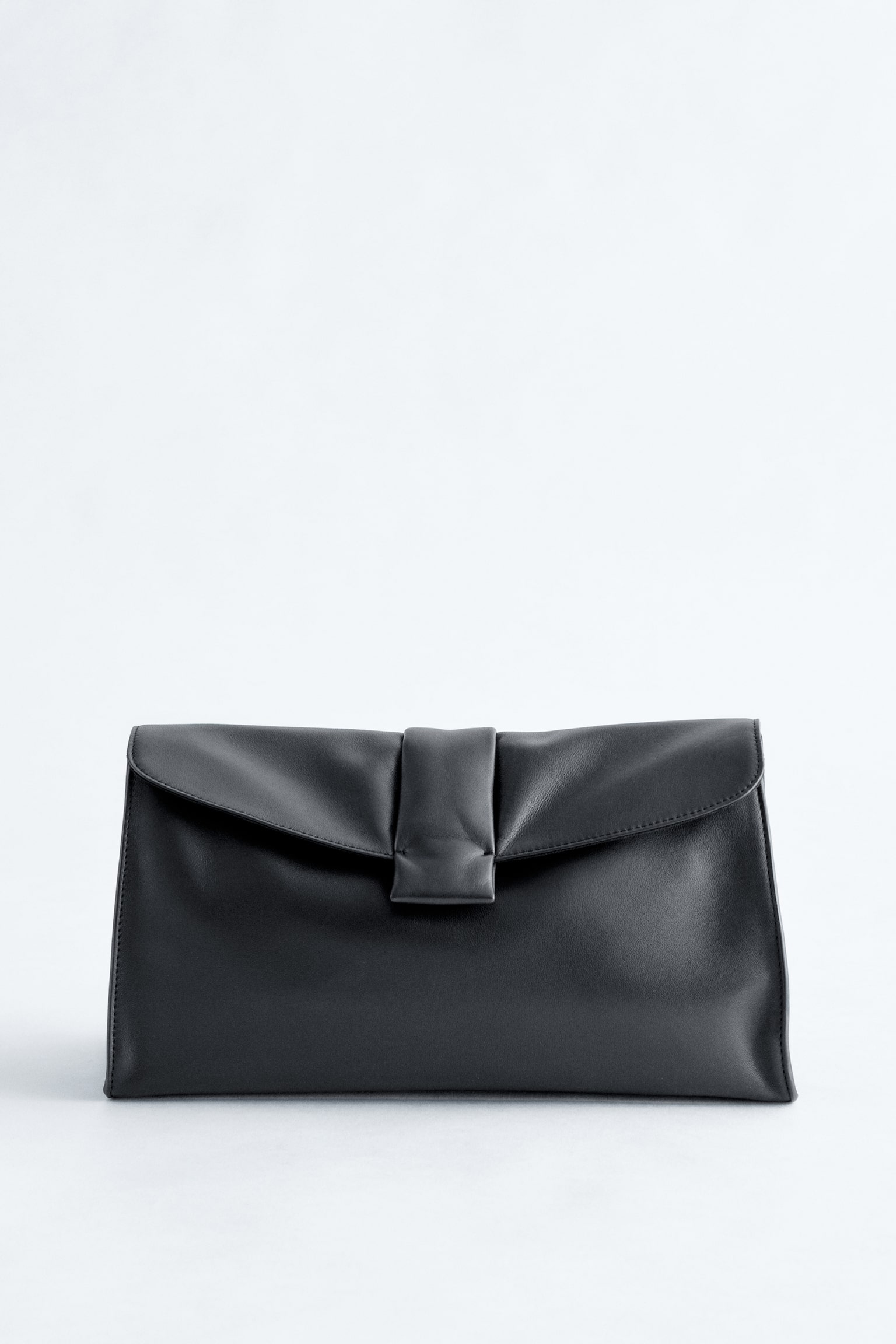 Soft Leather Clutch - Black - 2