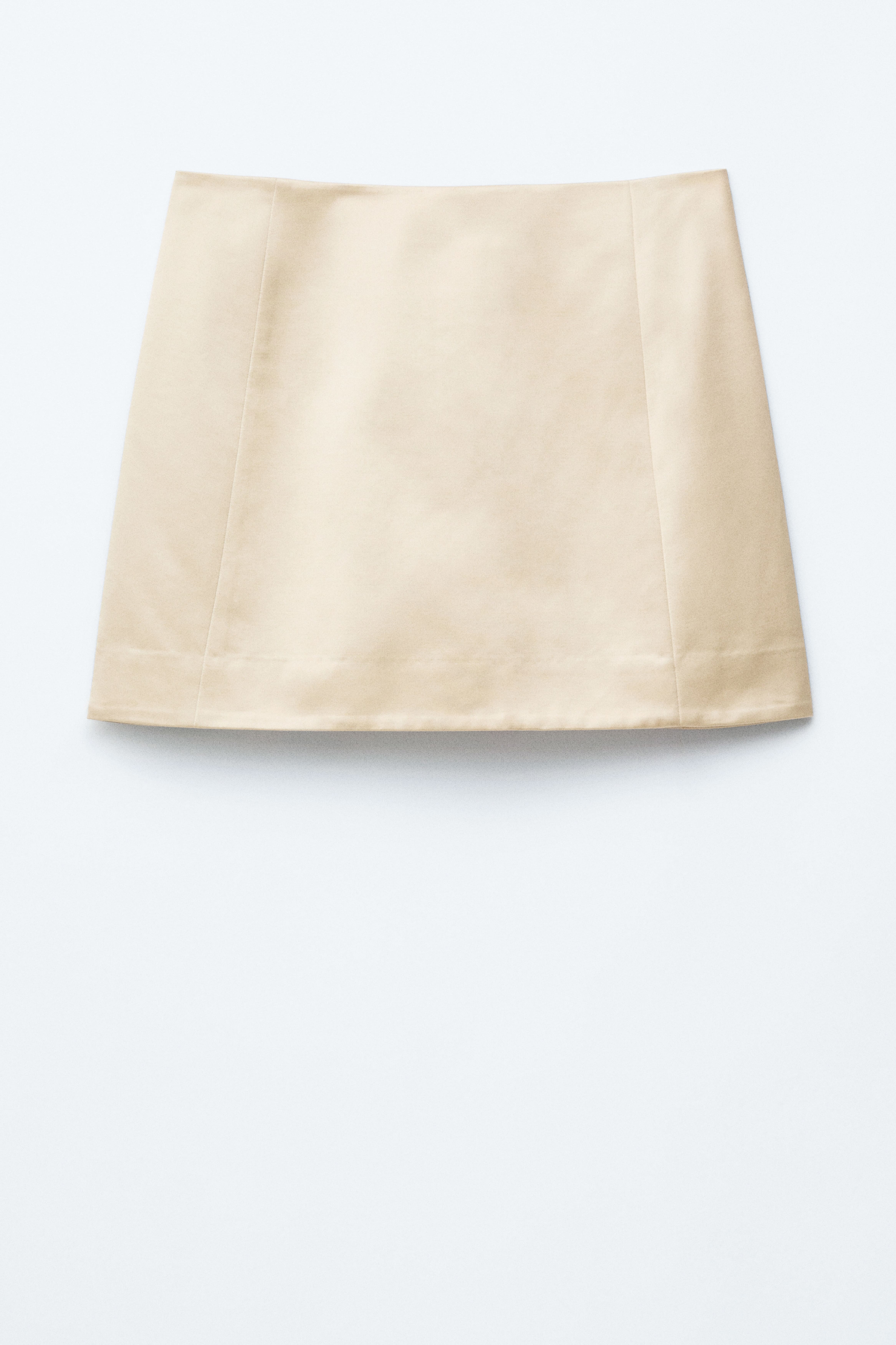 Satijnen minirok - Beige/Zwart