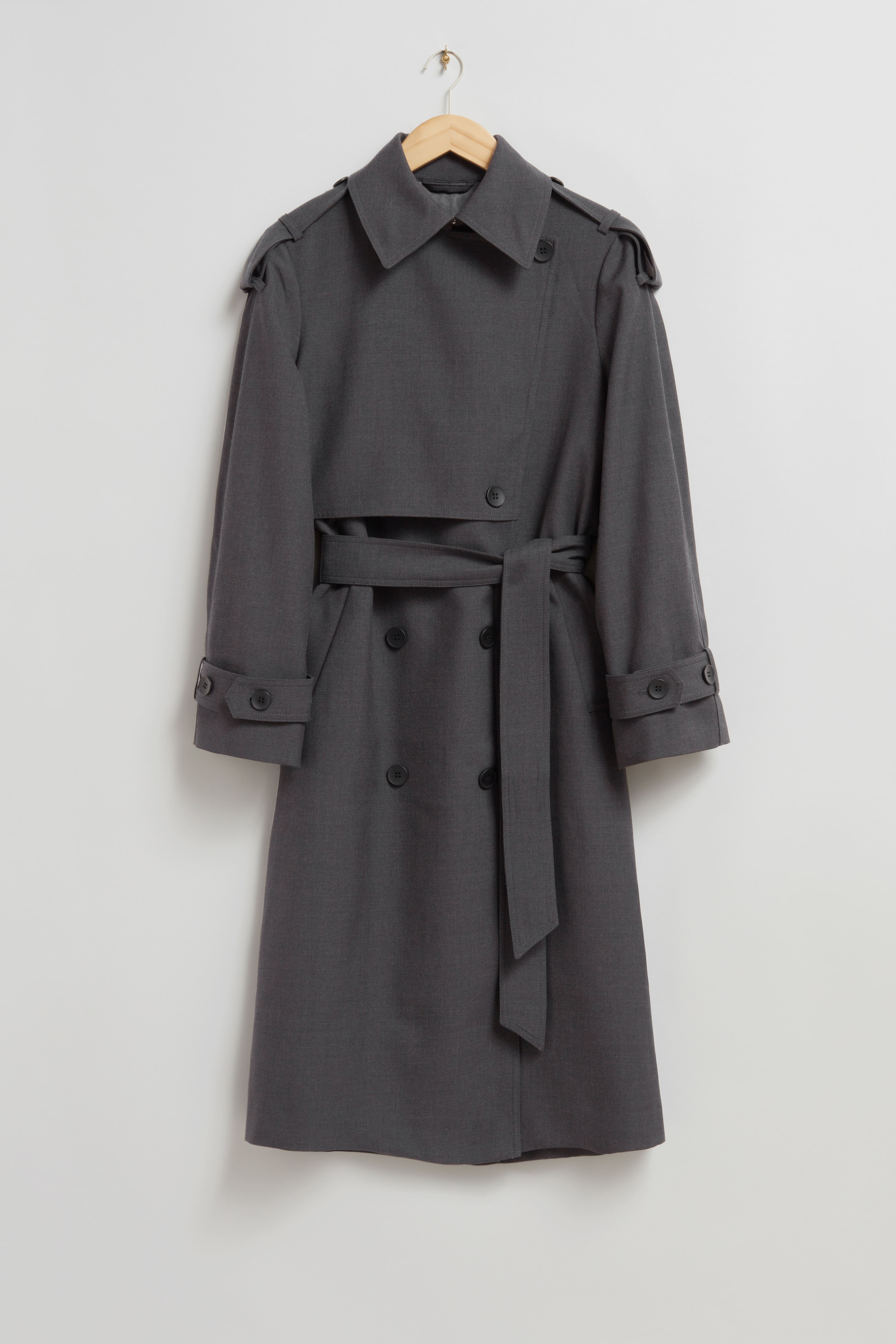 Belted Trench Coat Grey Ladies H M GB