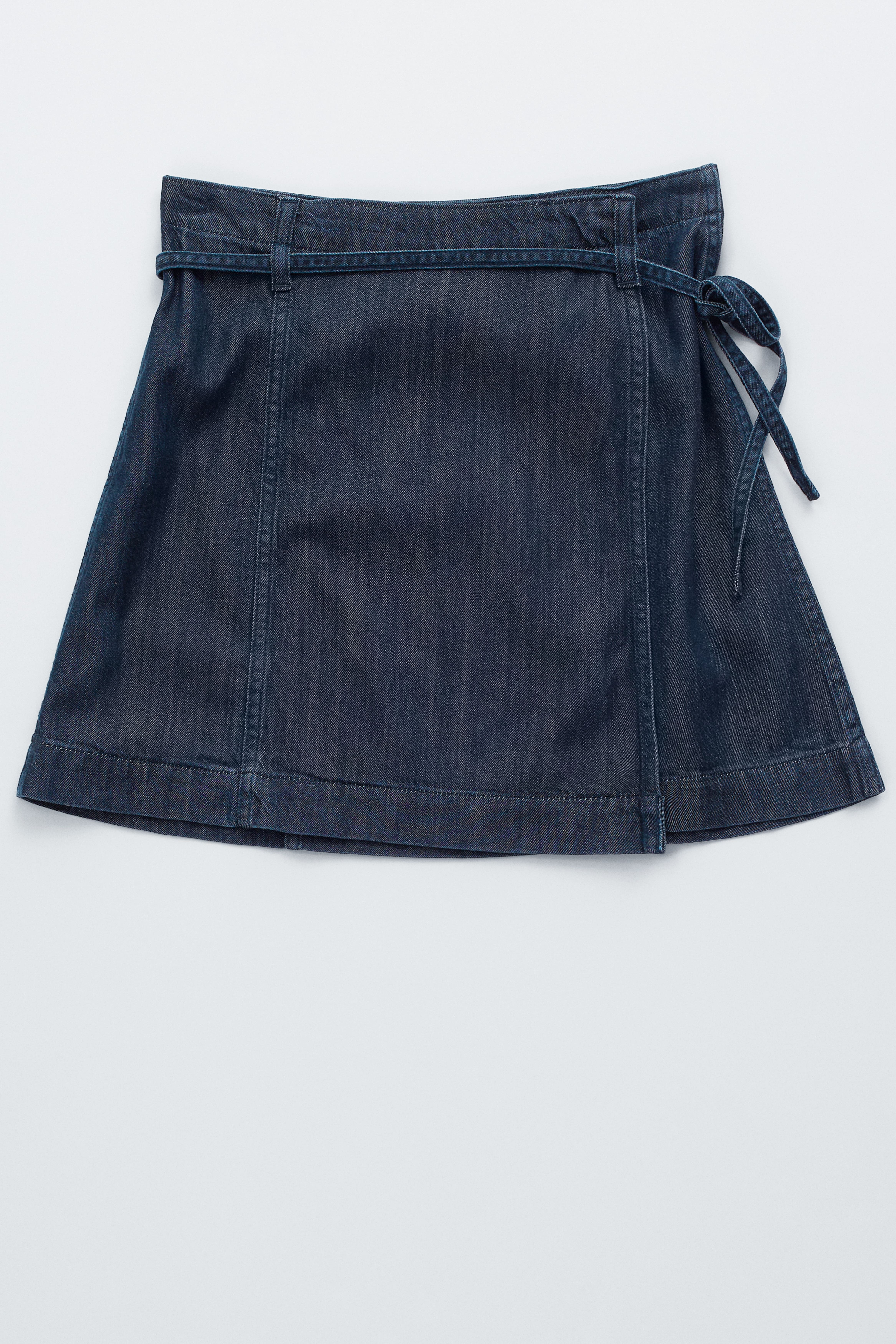 Mini-Jeansrock mit Bindedetail - Dunkelblau