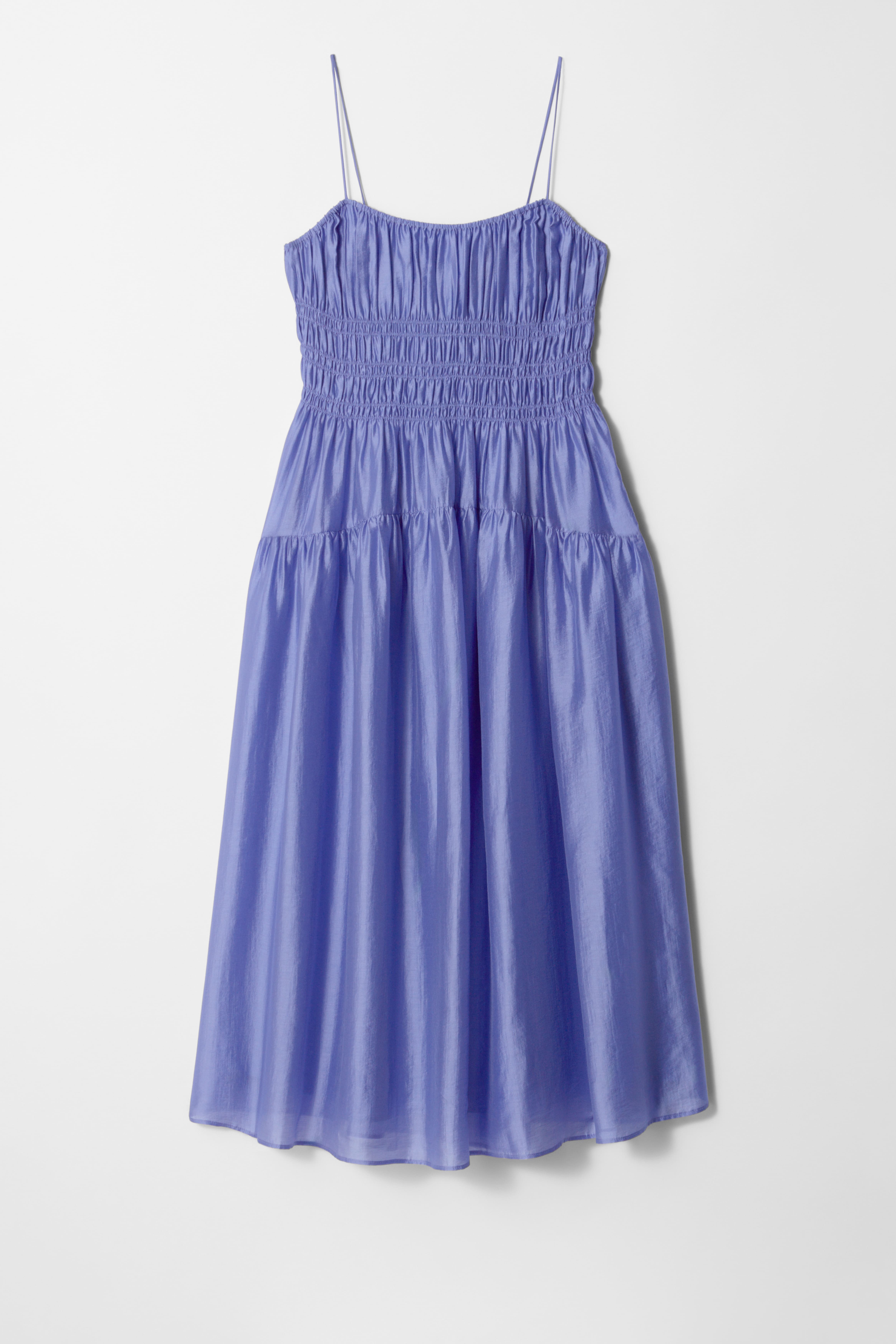 Robe midi froncée - Bleu