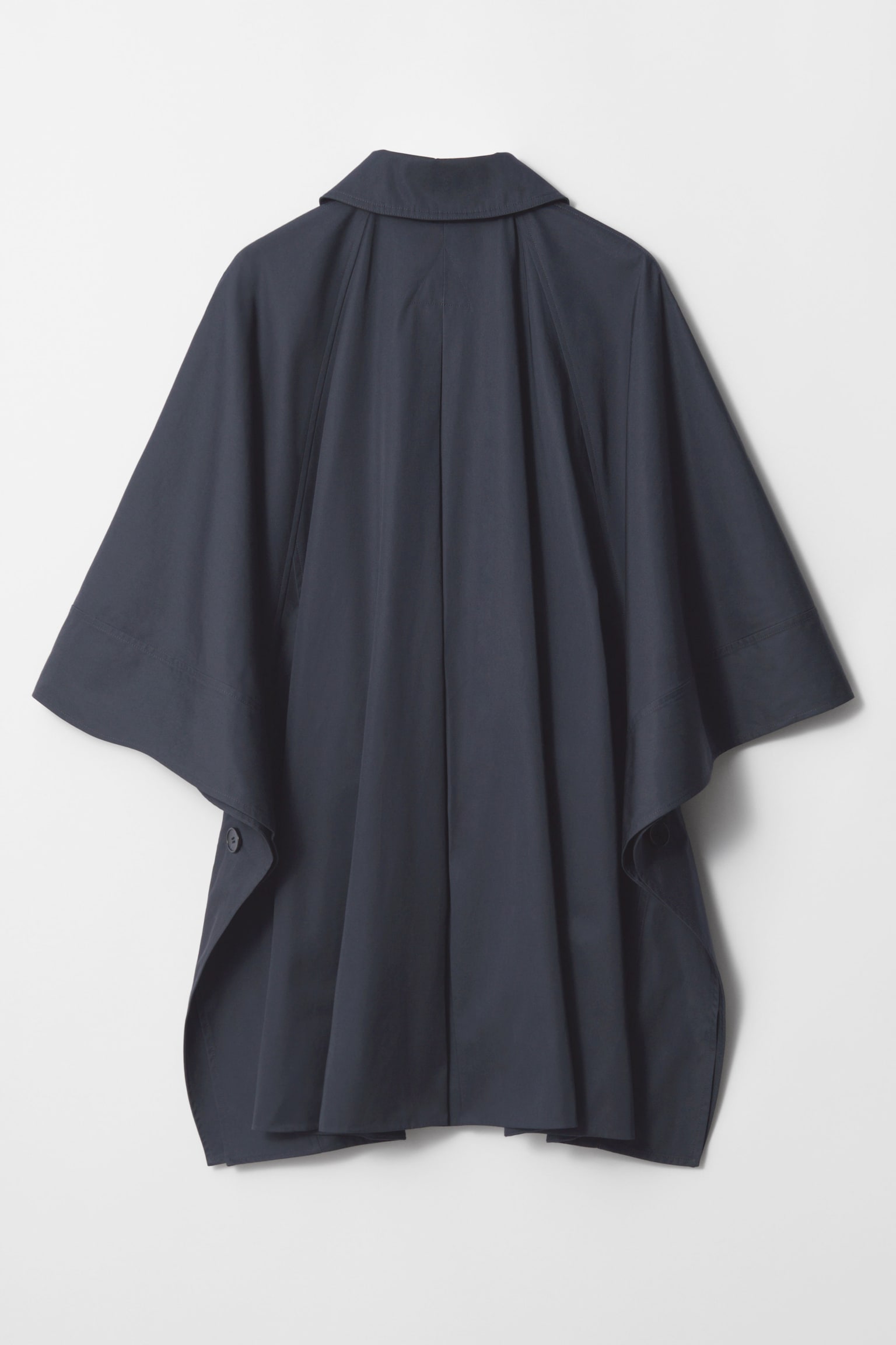 Oversized Trenchcoat Cape - Navy - 5