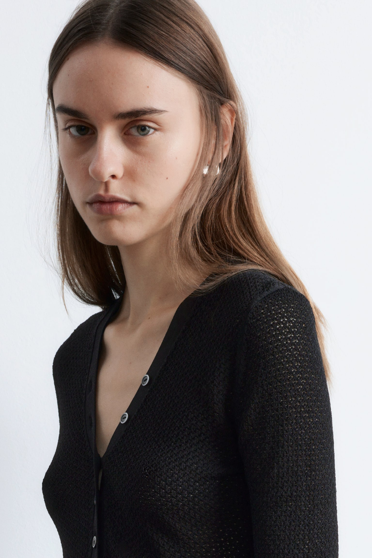 Langärmliger Body aus Pointelle-Strick - Schwarz - 6