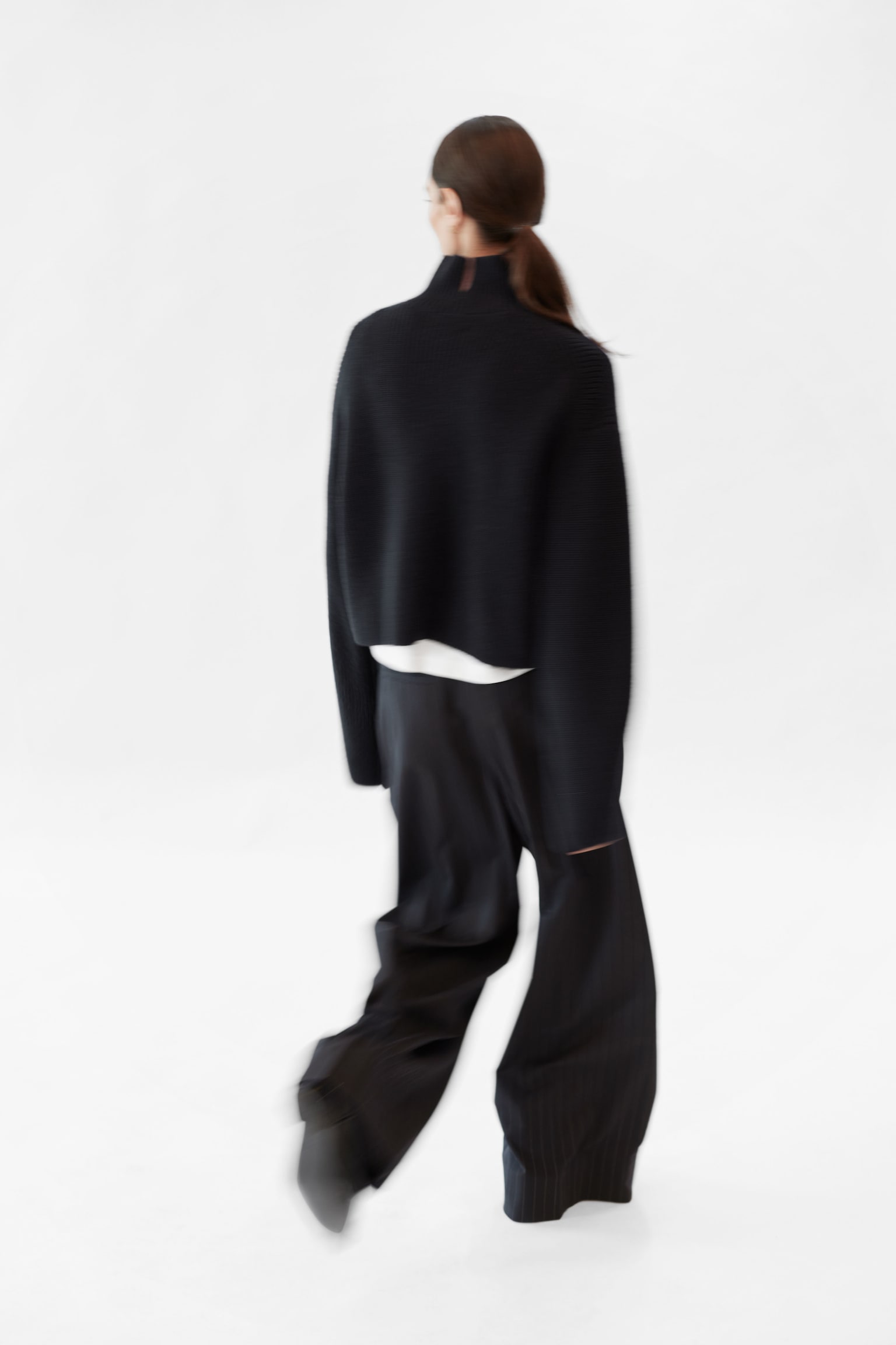 Rib-Knit Turtleneck Jumper - Navy/Dark Khaki - 5