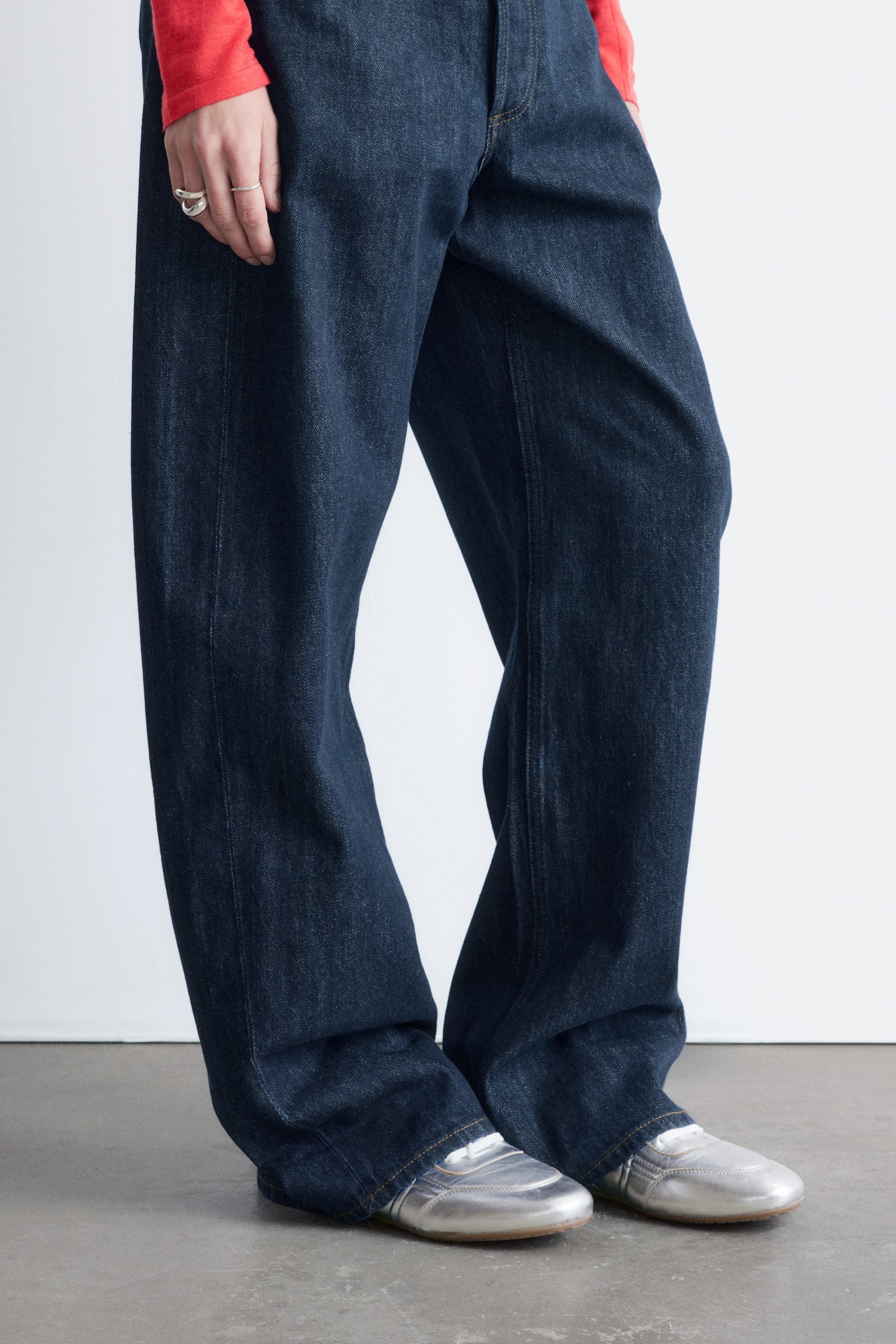 Sneakers minimal in pelle - Argento - 6