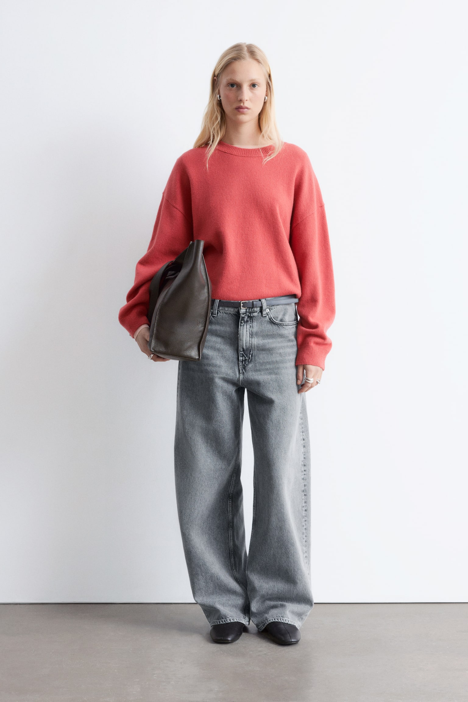 Maglione oversize - Rosso/Blu navy/Grigio mélange/Turchese chiaro - 1