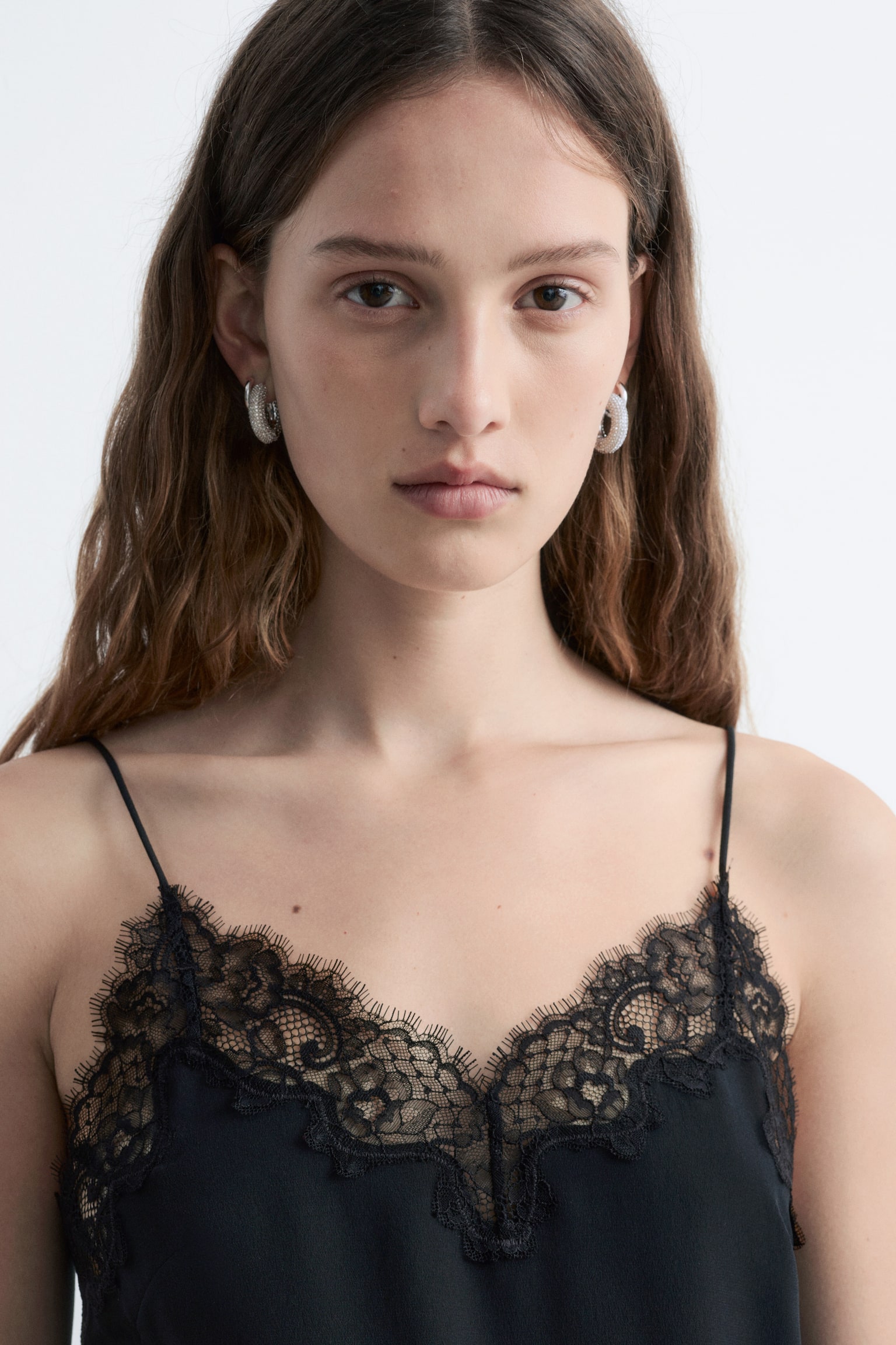 Trägertop aus Seide - Schwarz/Weiß - 3