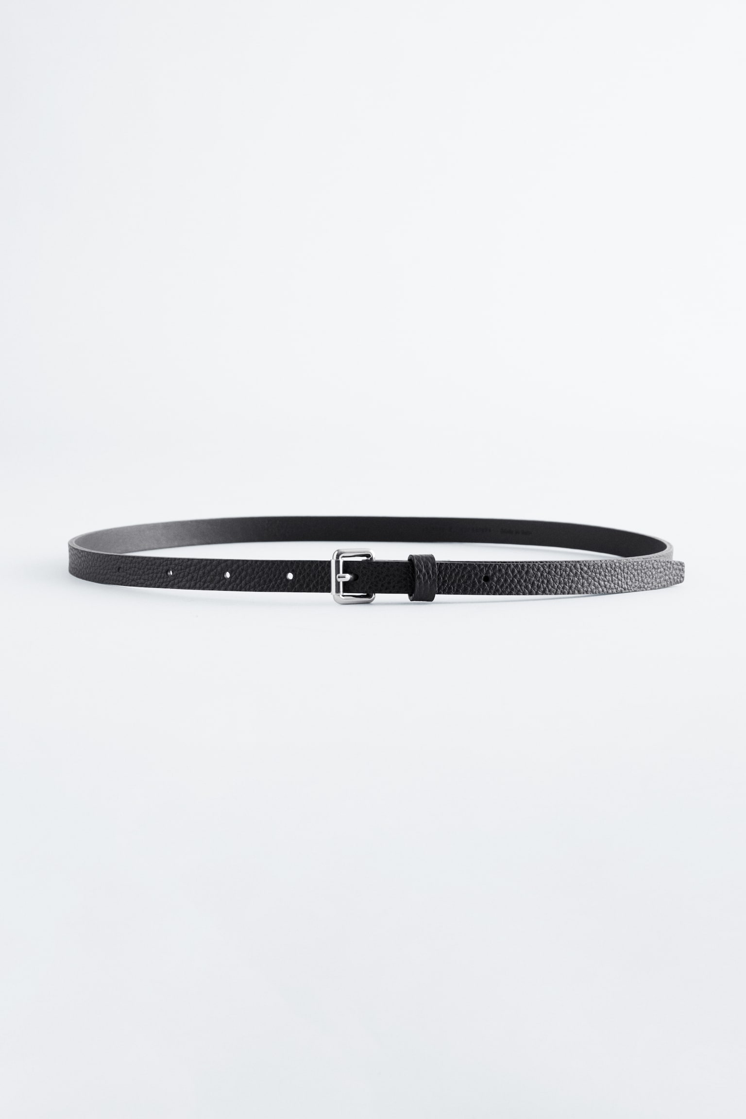 Schmaler Ledergürtel - Black