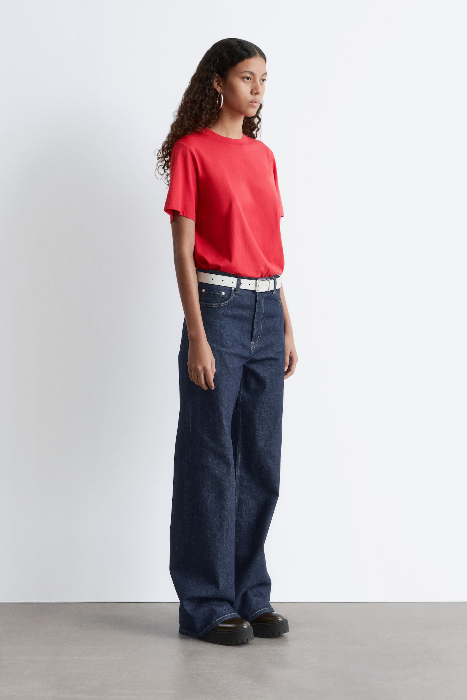 T-shirt met ronde hals - Rood/Donkergrijs gemêleerd/Lichtgroen/Beige/Wit/Zwart/Taupe - 3