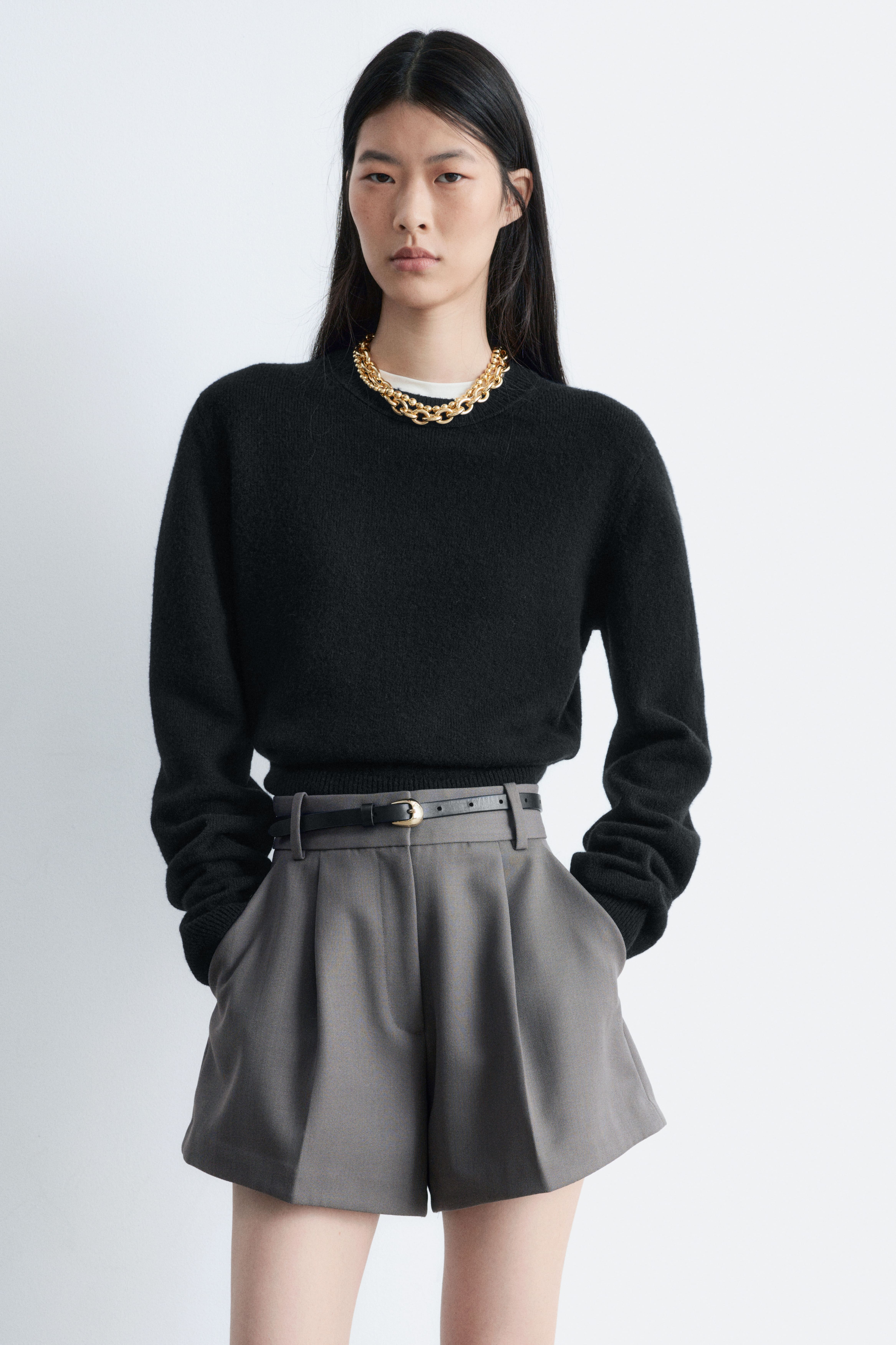 Maglione lavorato - Nero/Greige chiaro mélange/Rosso/Azzurro mélange