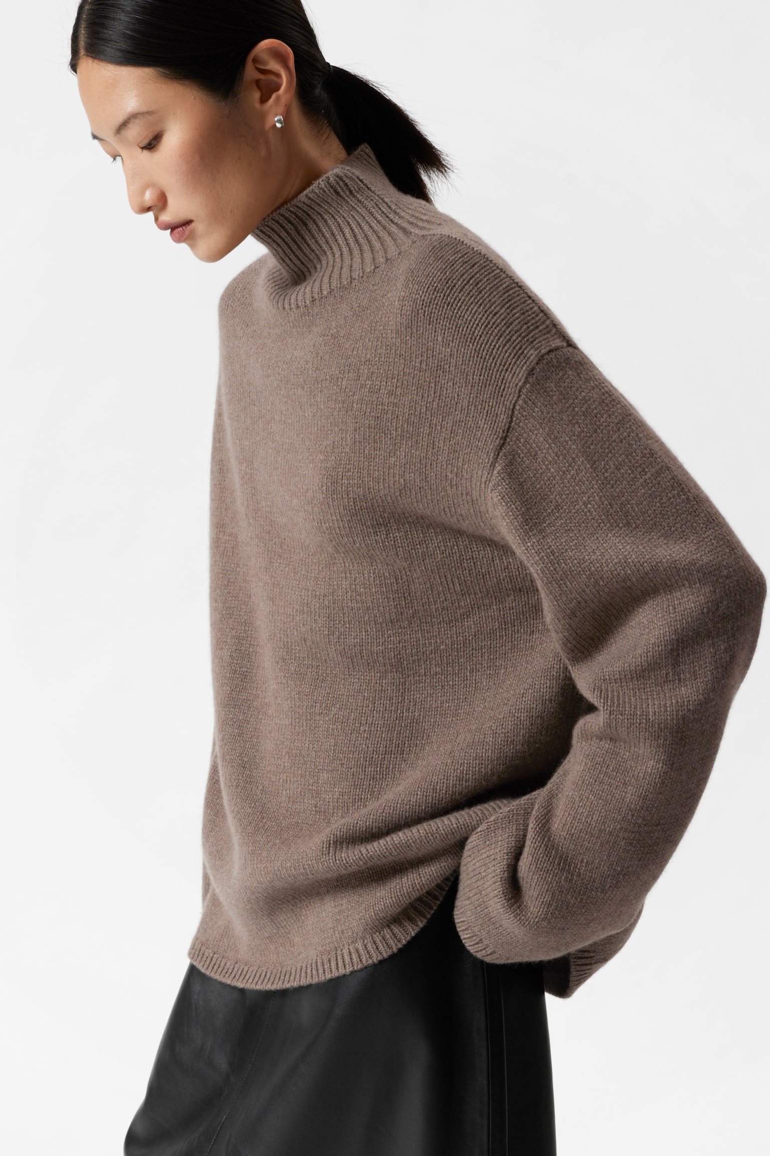 Cashmere-Blend Turtleneck Jumper - Mole/Navy - 5