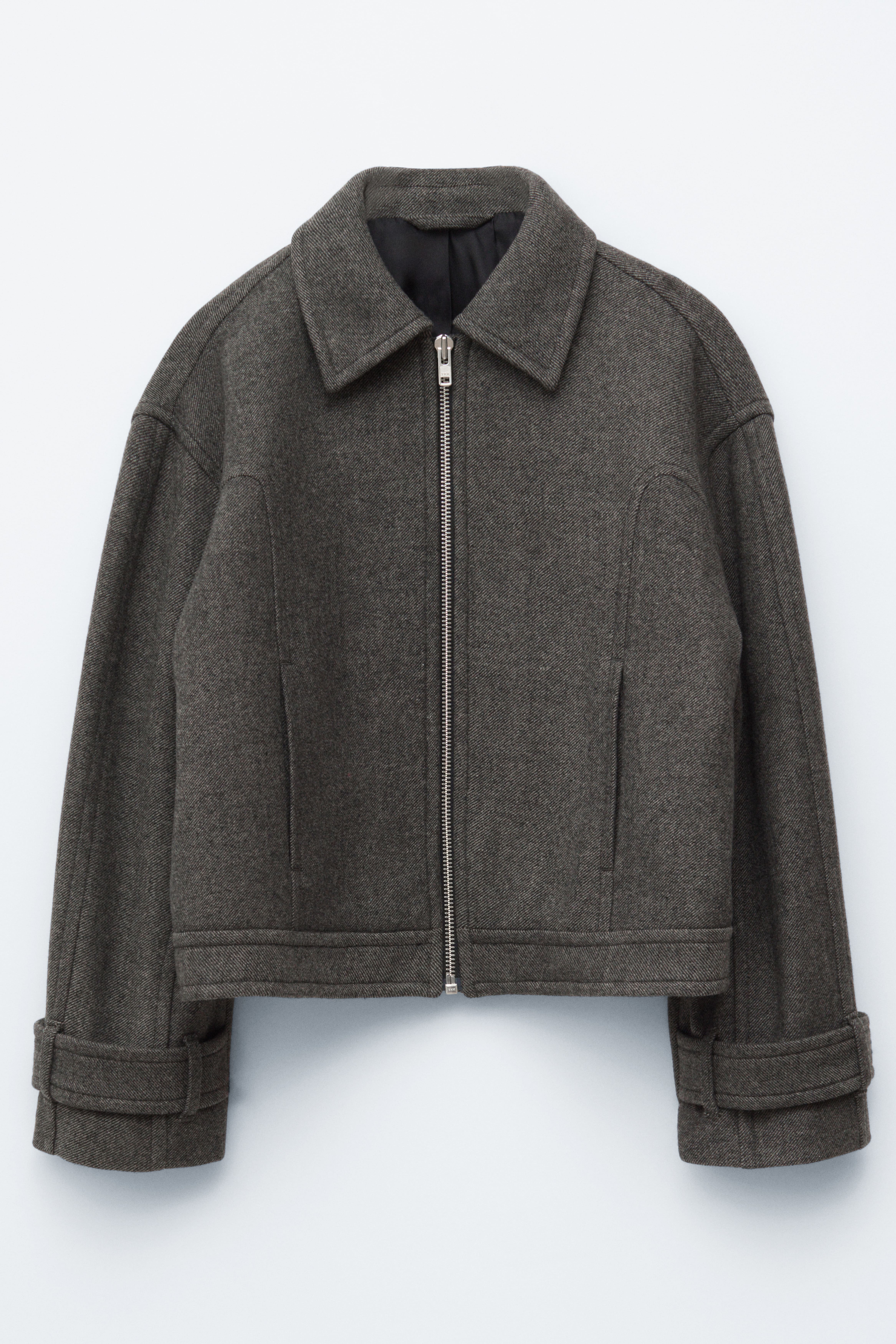 Kort wollen jack - Donkergrijs