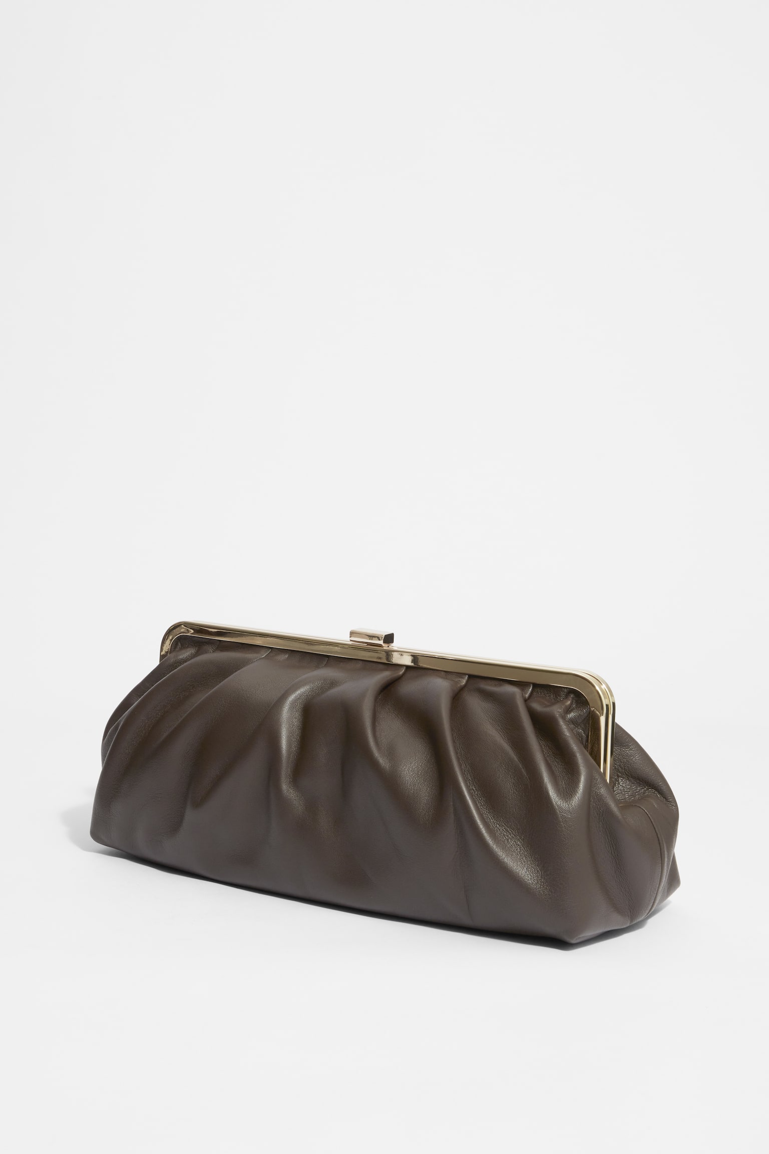 Classic Leather Clutch Bag - Brown - 3