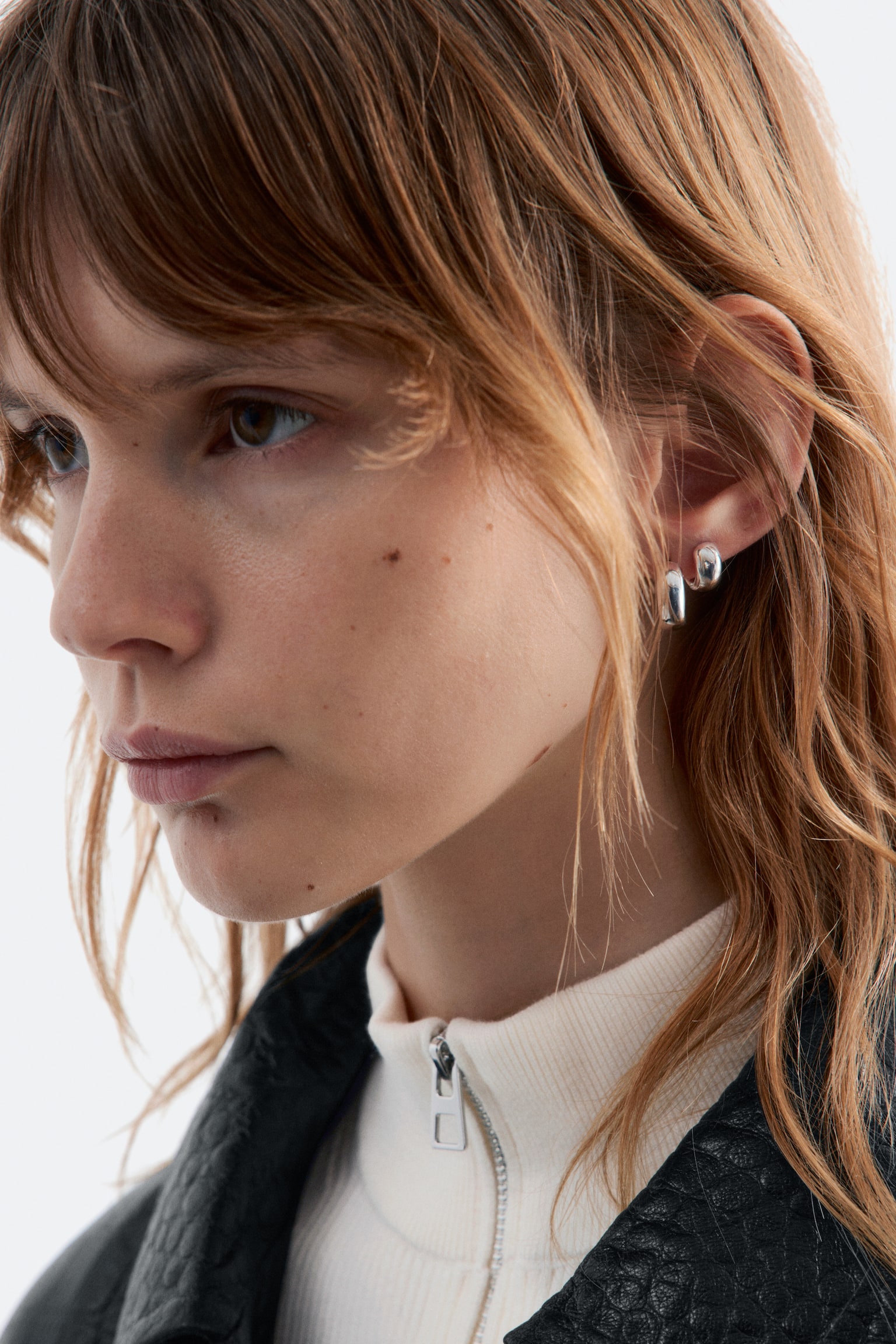 Set di orecchini a cerchio chunky - Argento/Oro - 1