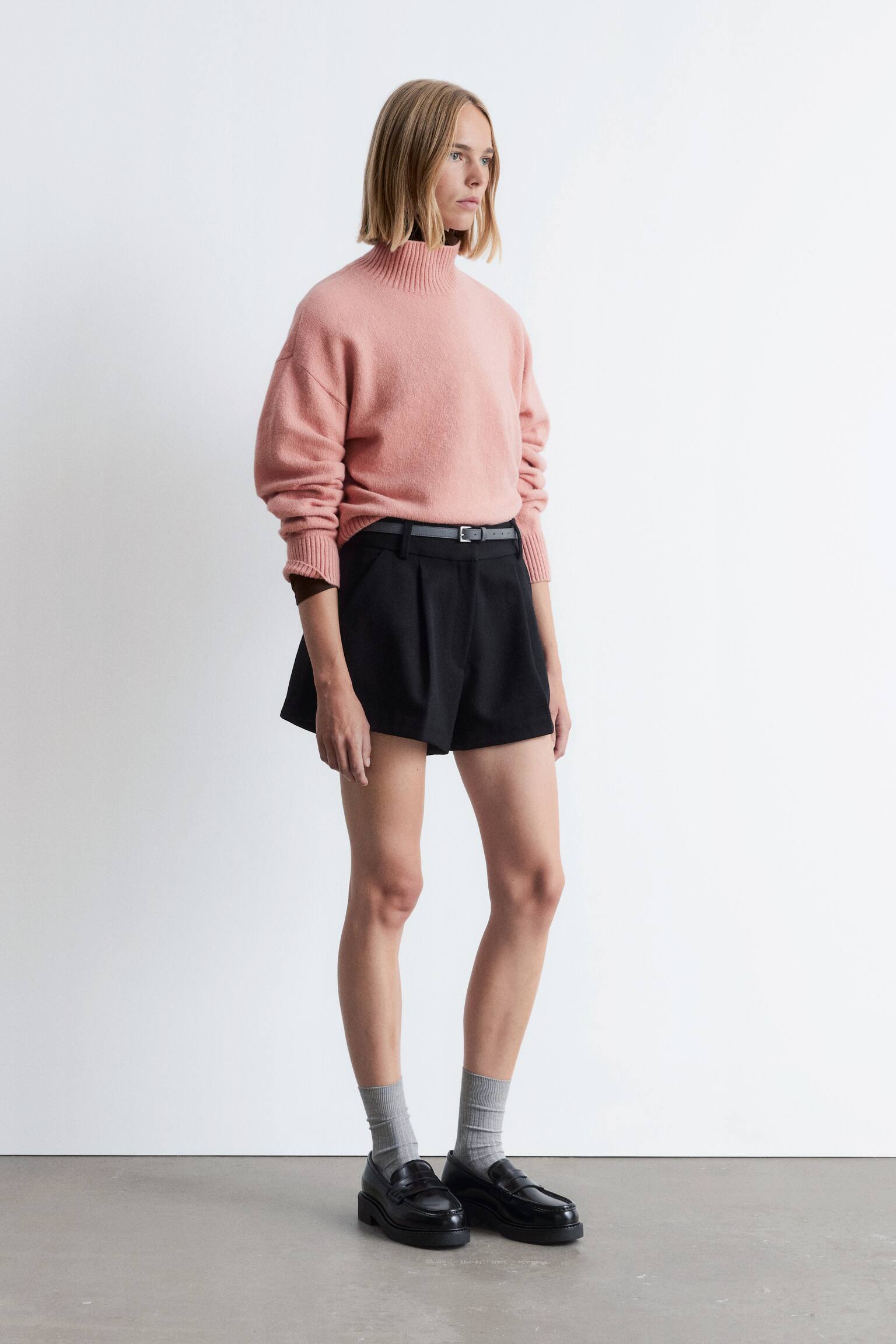 Jumper med turtleneck - Pink/Knaldrød/Bordeaux/Mørk beige/Klar blå/Mørk gråbrun - 7