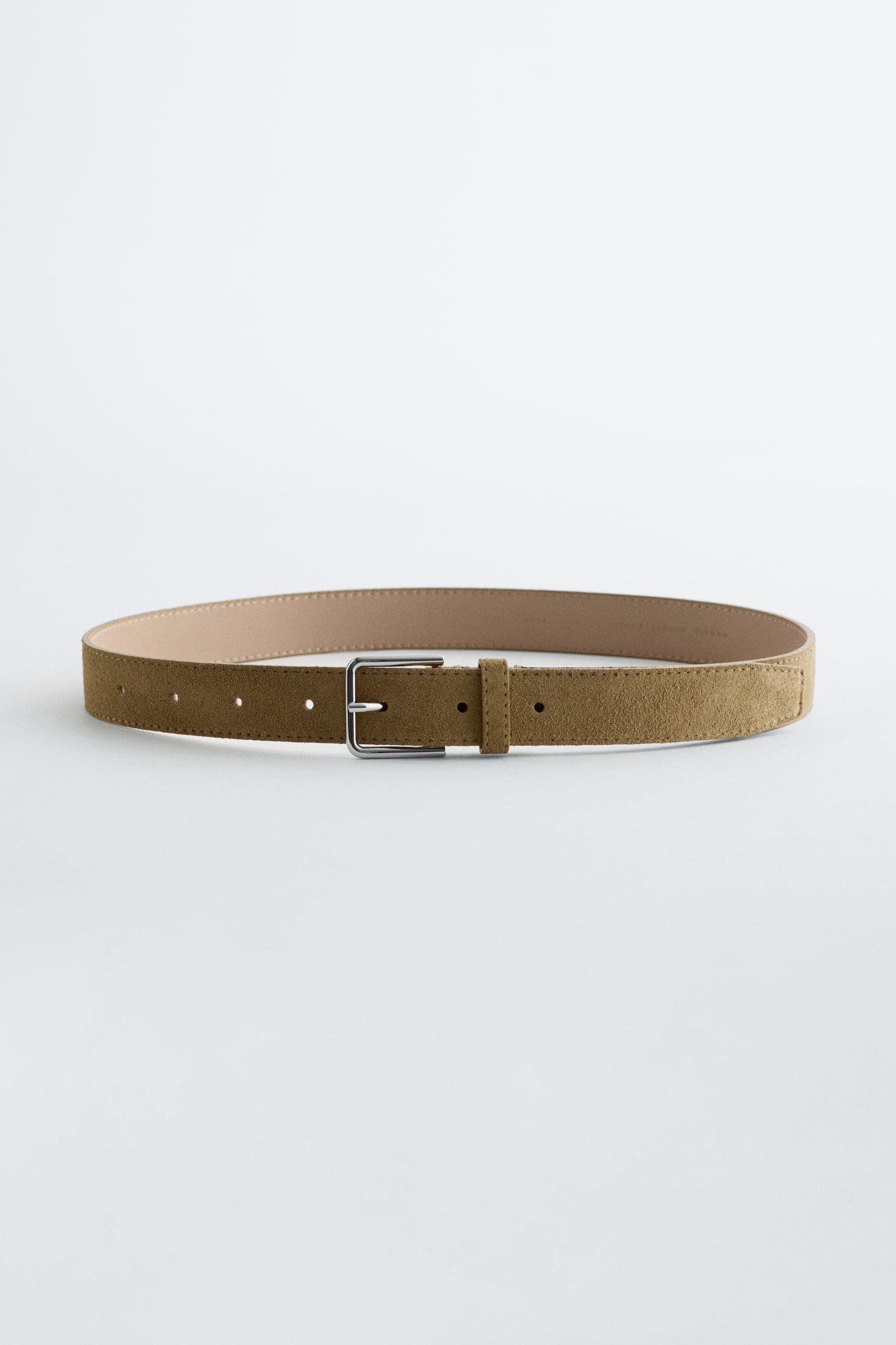 Leren riem - Donkerbeige/Zwart