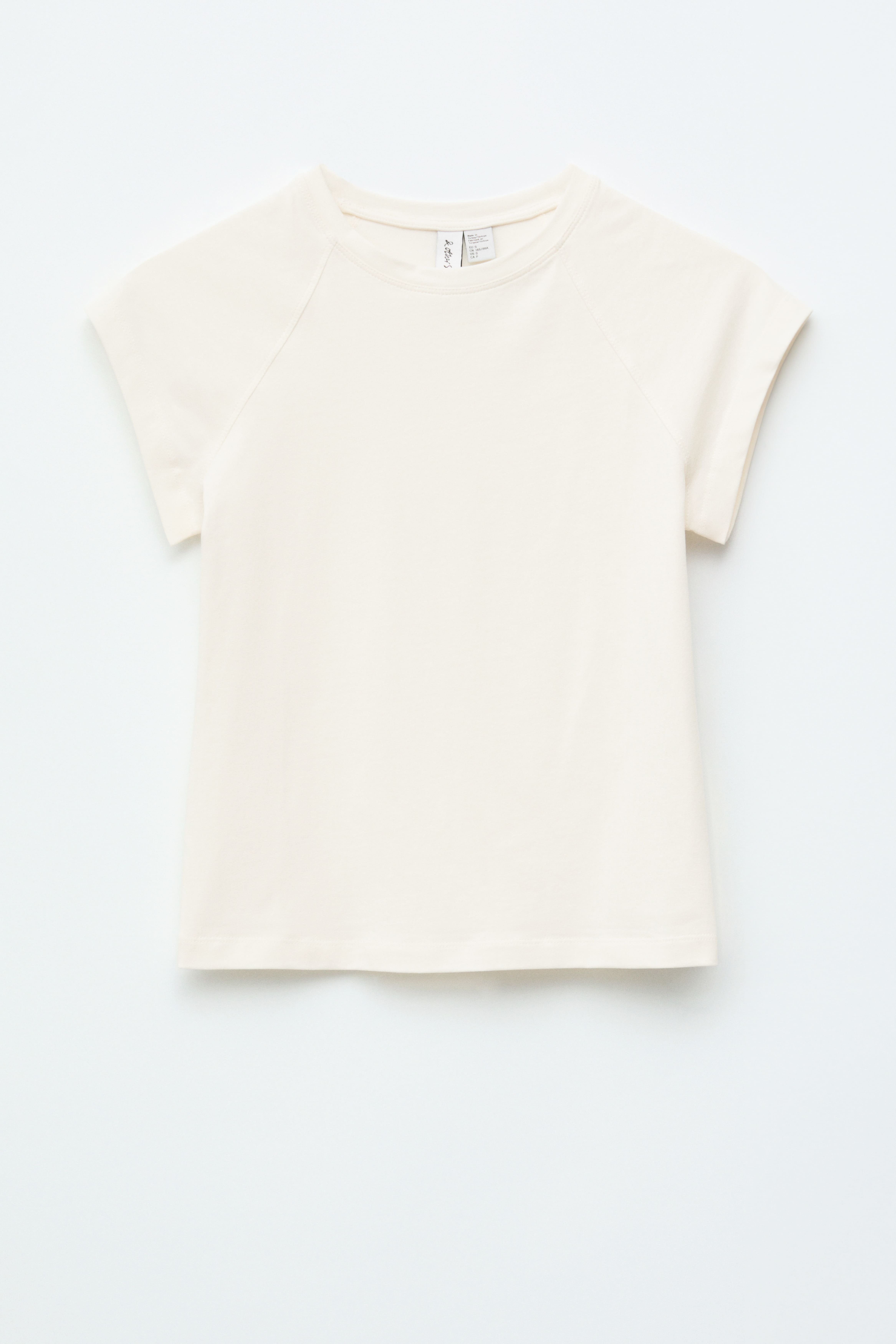 Eng anliegendes T-Shirt mit Raglanärmeln - Weiß/Hellgraumeliert