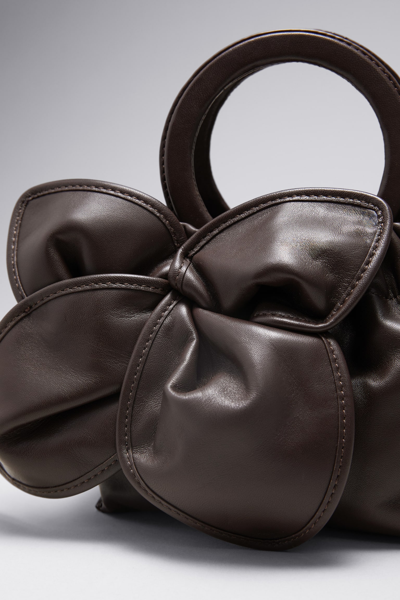 Leather Blossom Bag - Mahogany - 5