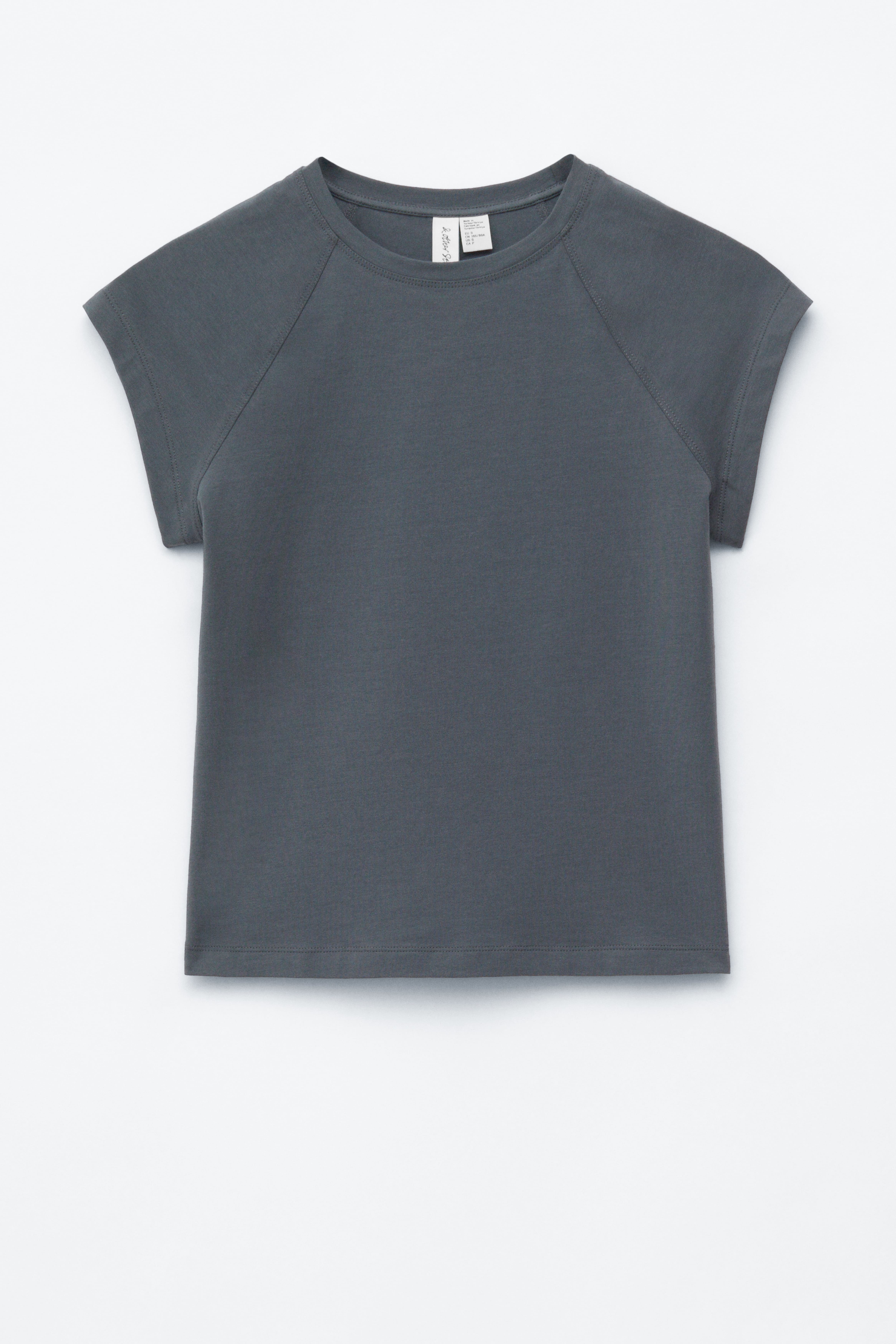Figursyet T-shirt i jersey - Mørkegrå/Lyseblå/Hvid