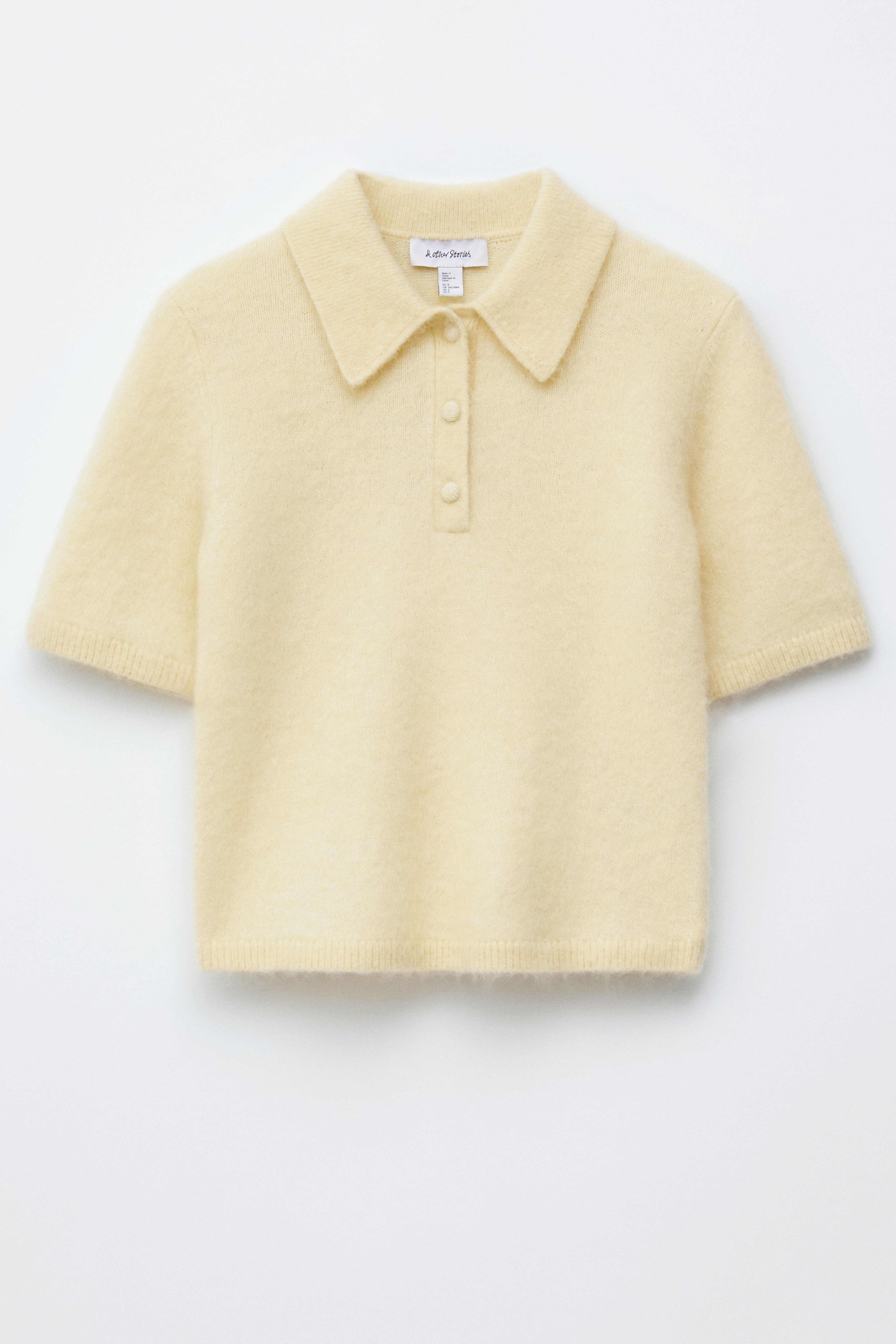 Polo in maglia spazzolata - Giallo chiaro/Marrone scuro/Grigio scuro