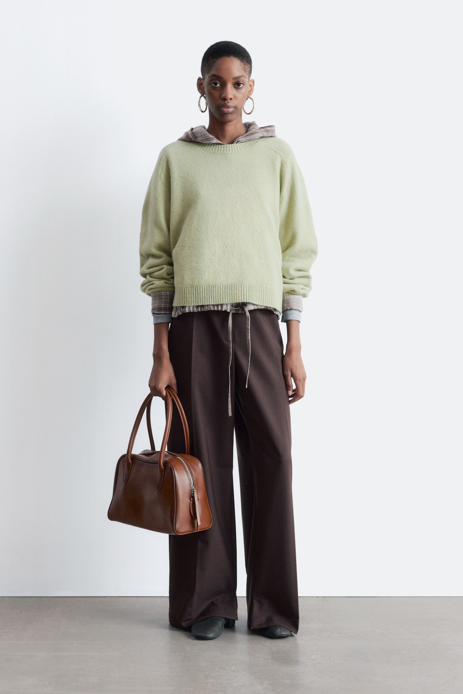 Gebreide trui - Lichtgroen/Donkerbruin/Lichtgrijs/Light Pink/Beige/Donkerblauw/Donker turkoois - 1