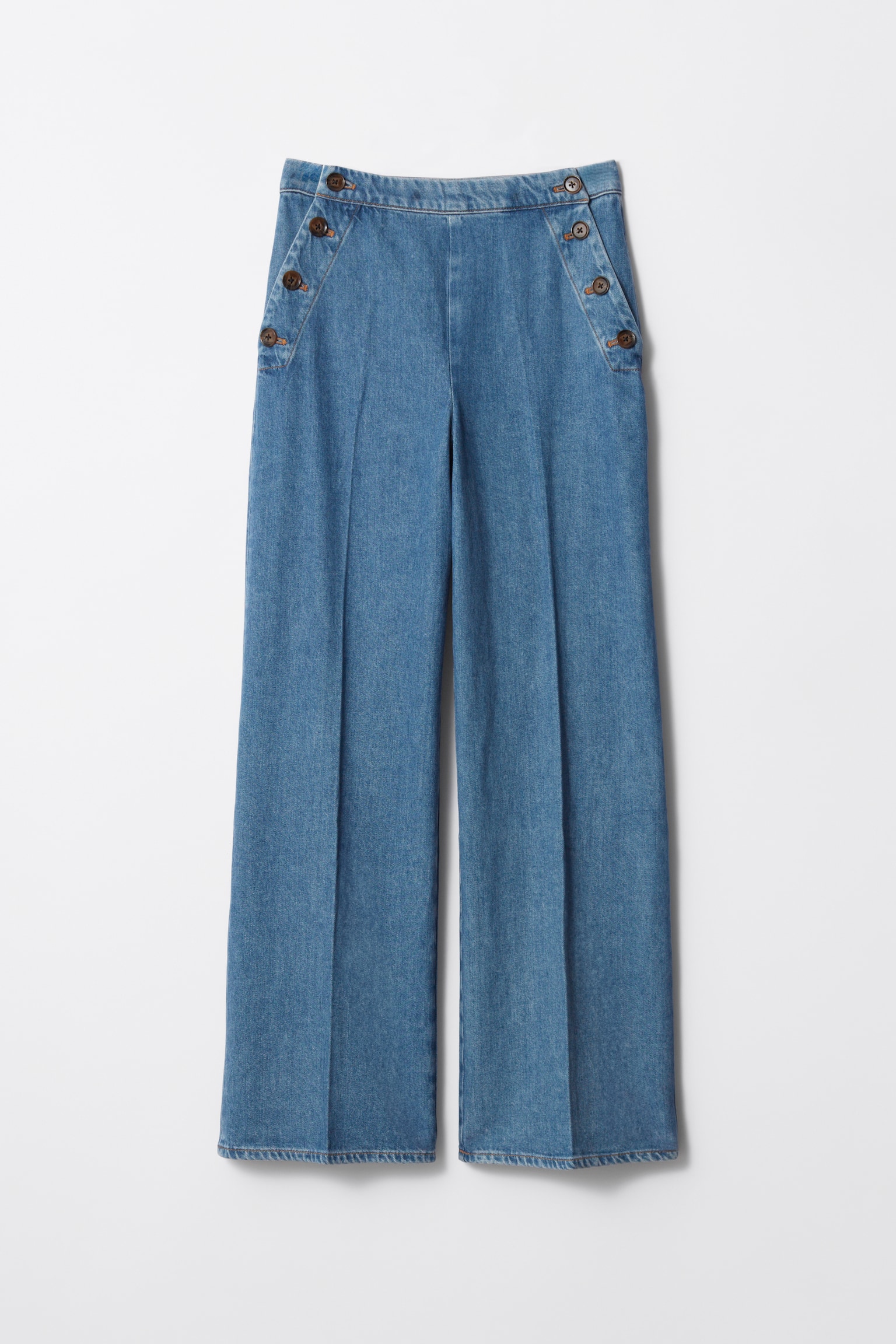 Denim Sailor Trousers - Blue - 2