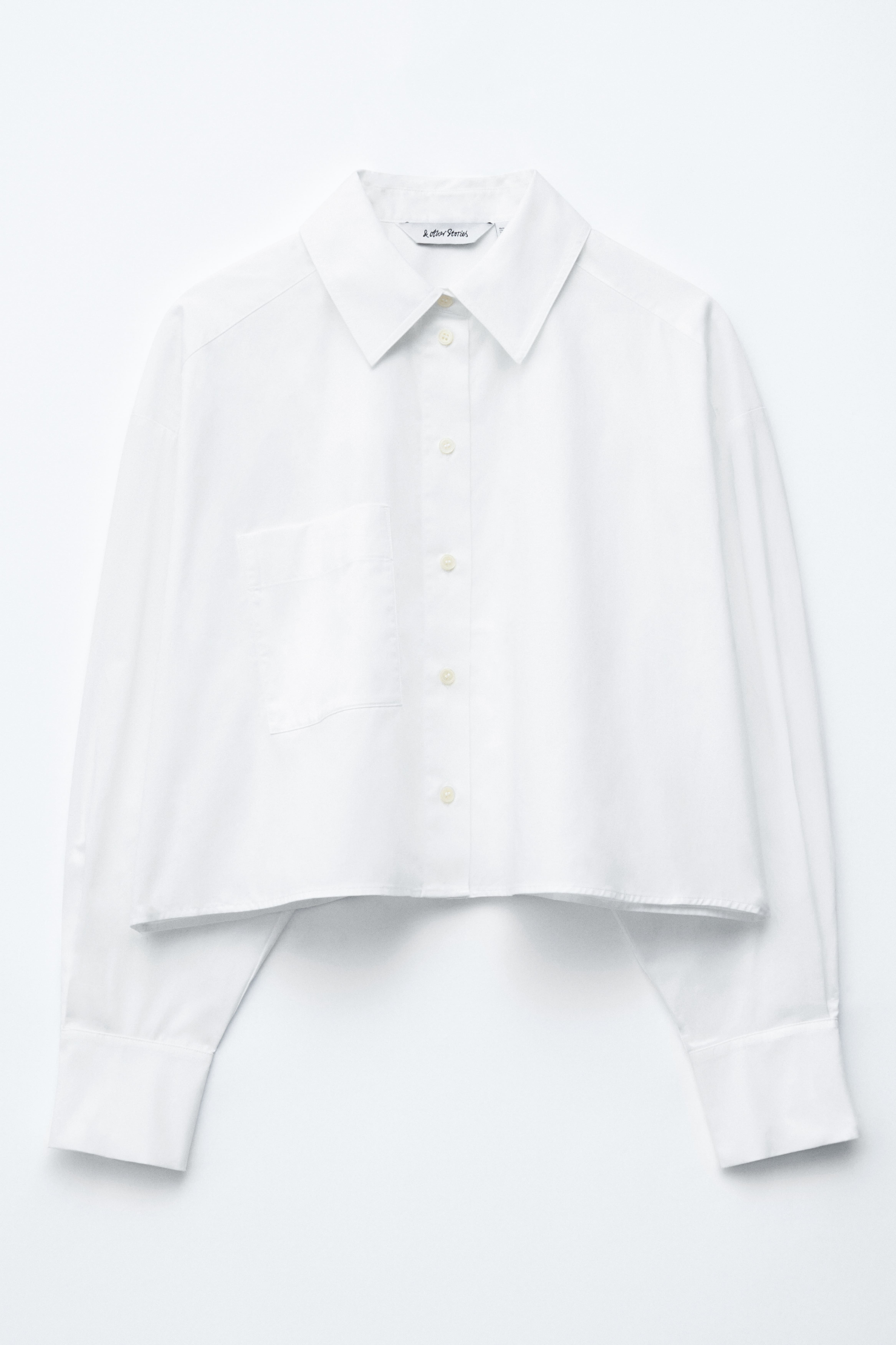 Camicia cropped in cotone oversize - Bianco