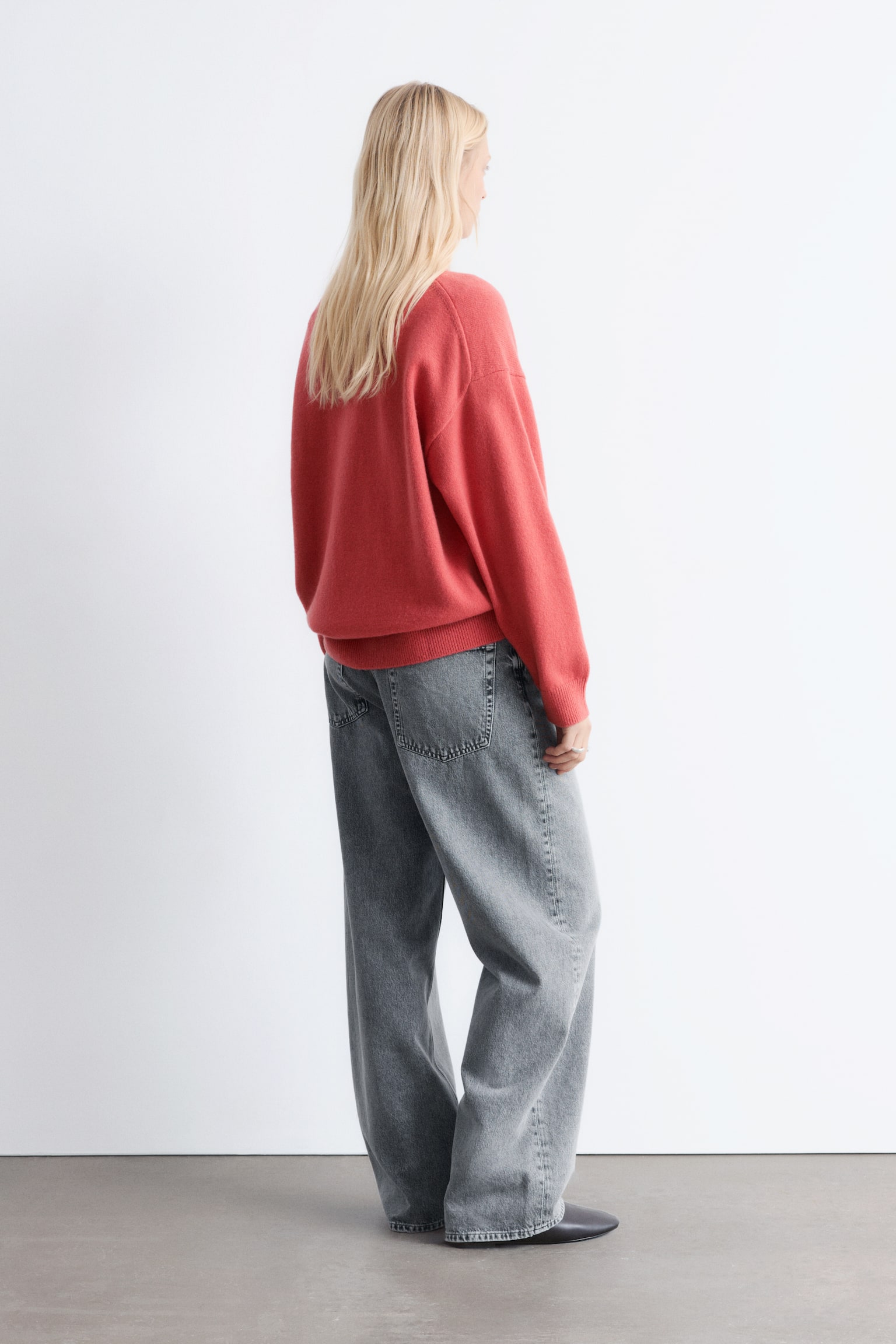 Maglione oversize - Rosso/Blu navy/Grigio mélange/Turchese chiaro - 4