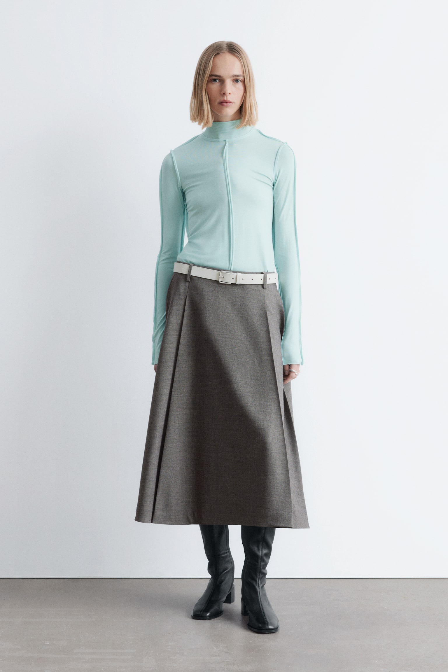 Langärmliges Rollkragen-Oberteil - Türkis/Leuchtendes Blau - 3