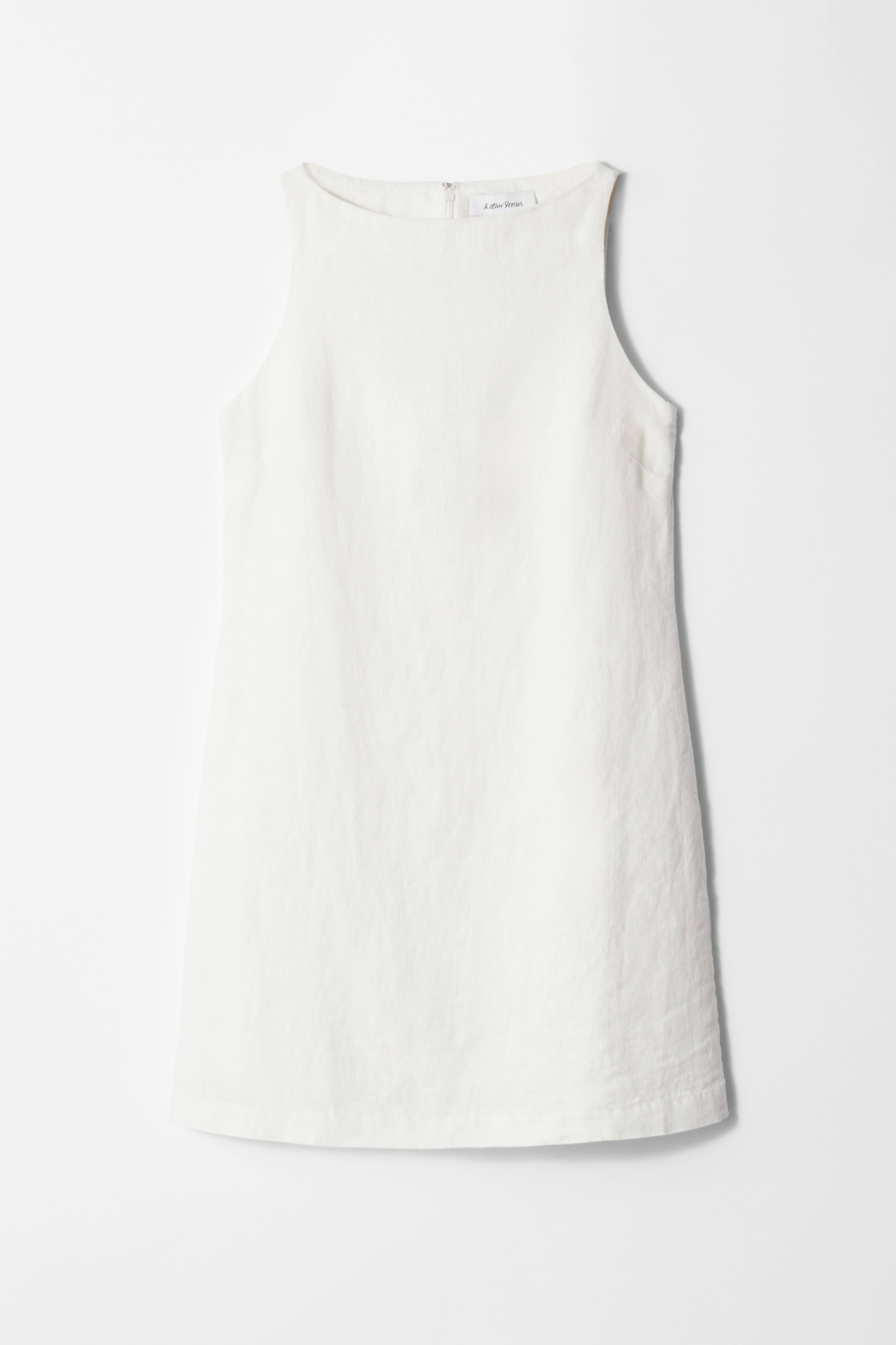 Minikleid aus Leinen - Weiß/Schwarz