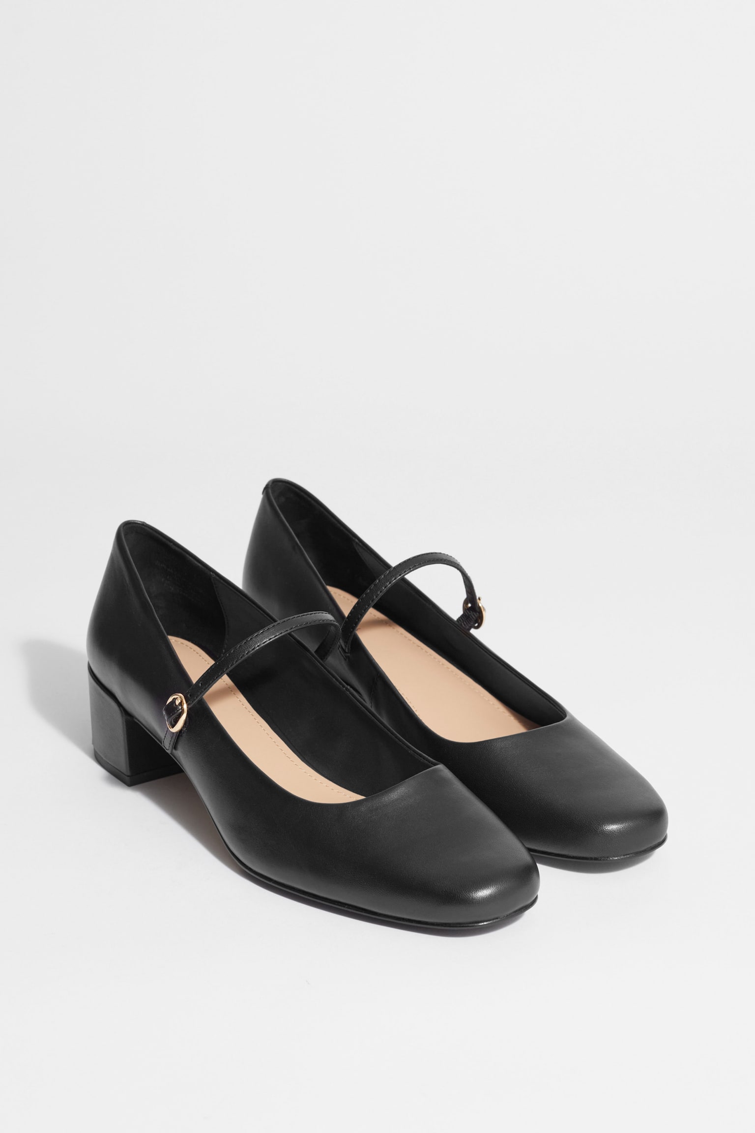 Mary-Jane Leather Pumps - Black/Brown - 4