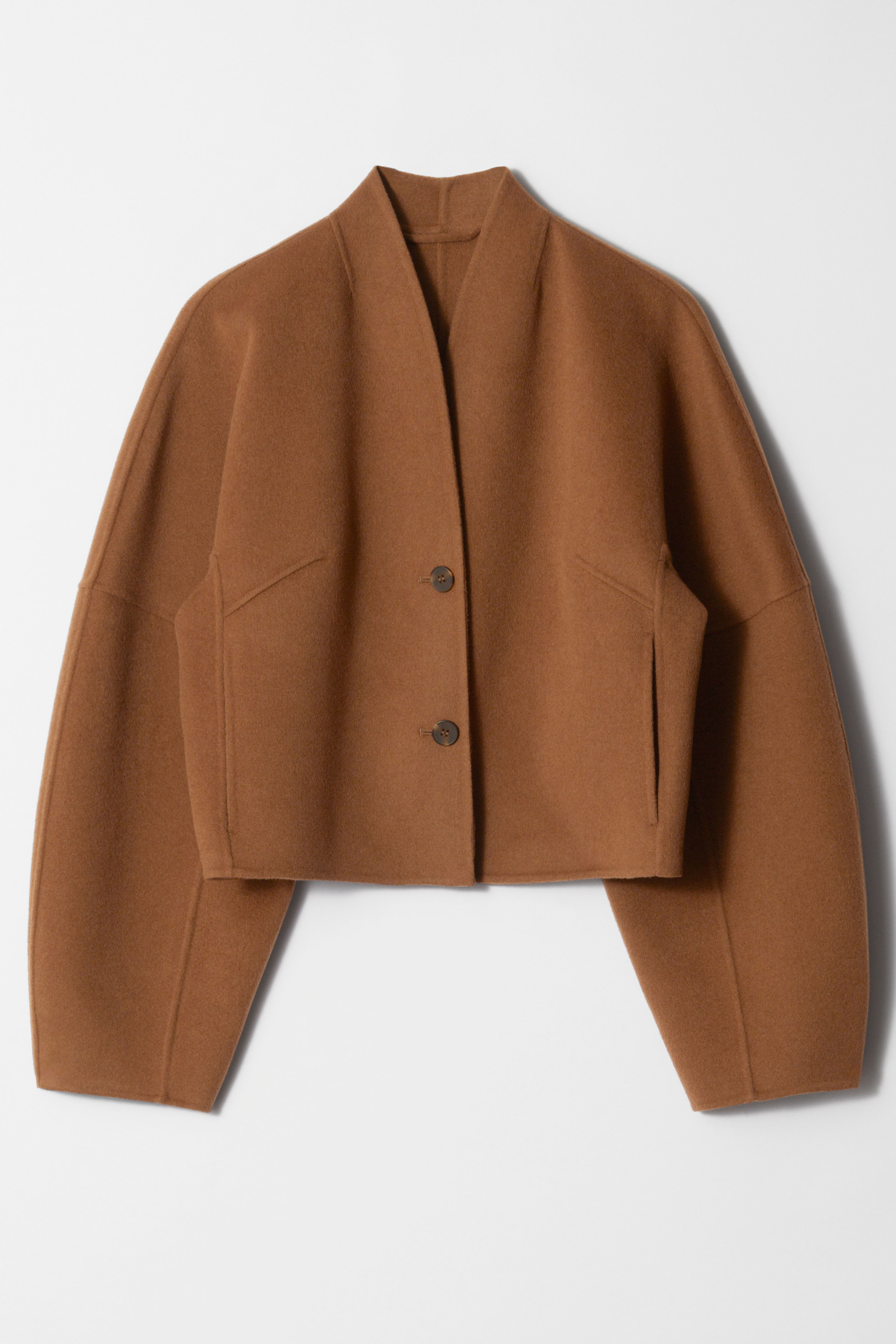 Wollen doublé jas - Bruin/Bruin/Zwart