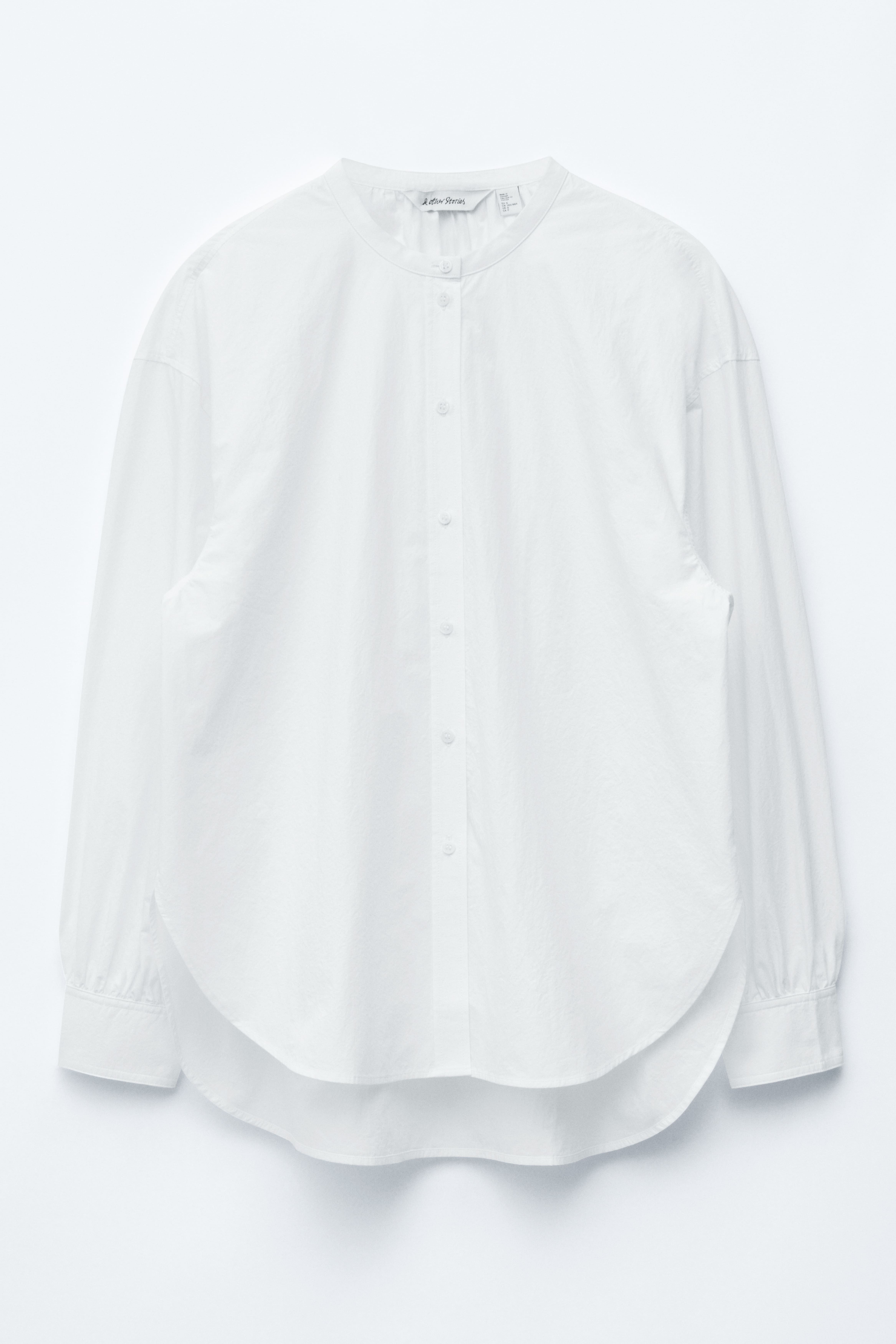 Camicia oversize in cotone - Bianco/Blu/Motivo a quadri/Motivo a quadri nero