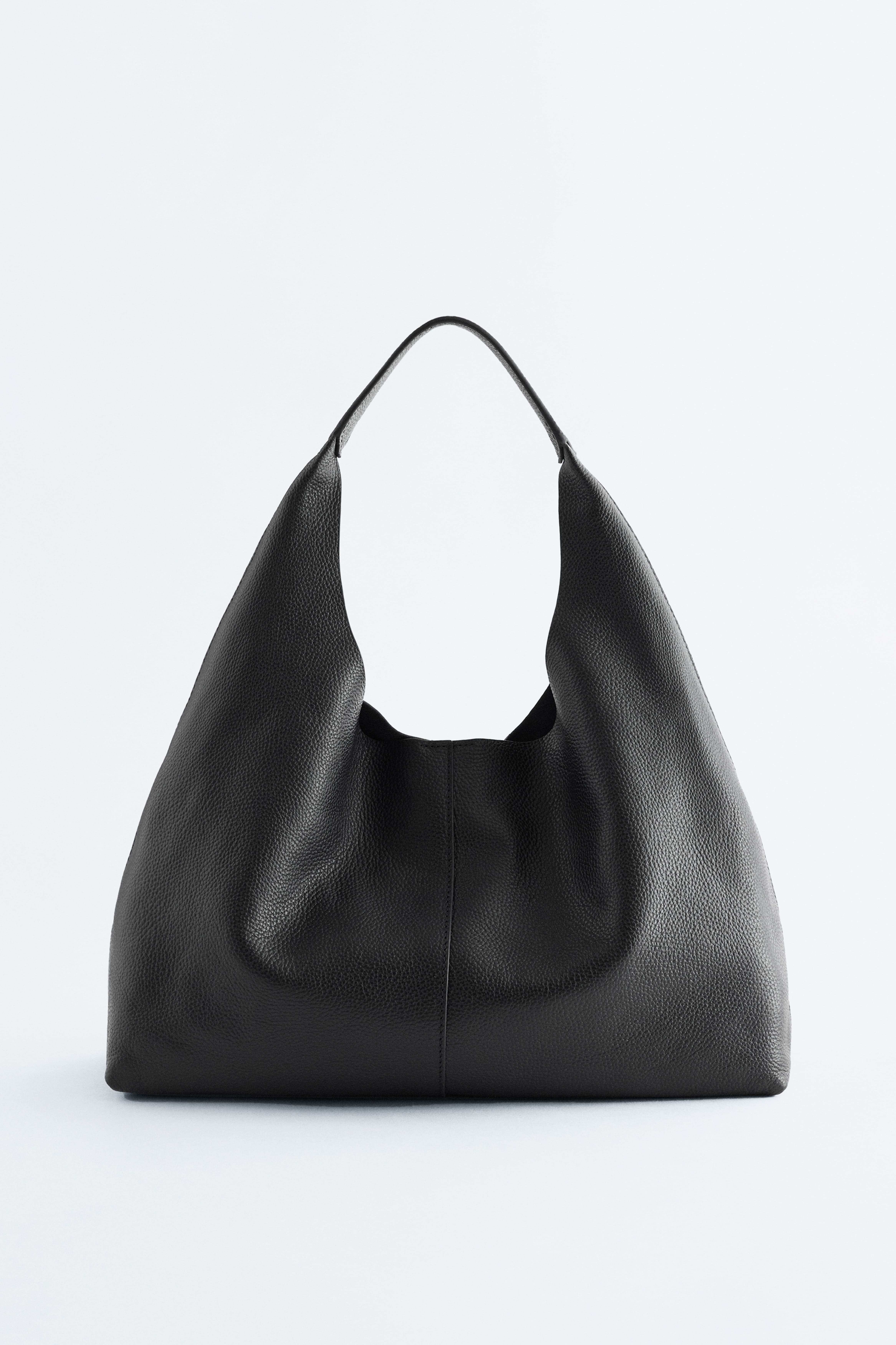 Klassische Tragetasche aus Leder - Schwarz/Schwarz/Mahagoni