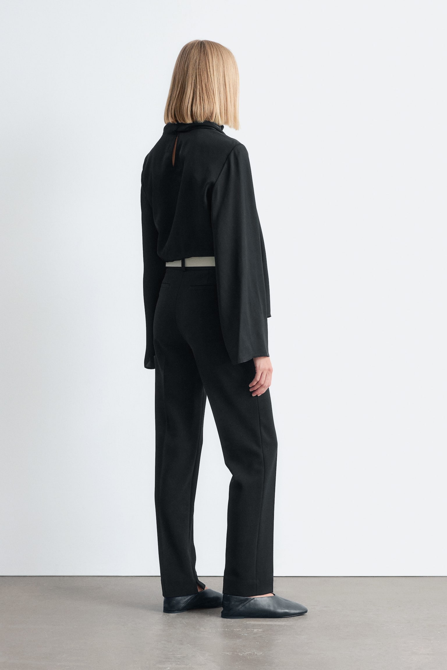 Pantaloni slim con pieghe pressate - Nero/Marrone kaki - 5