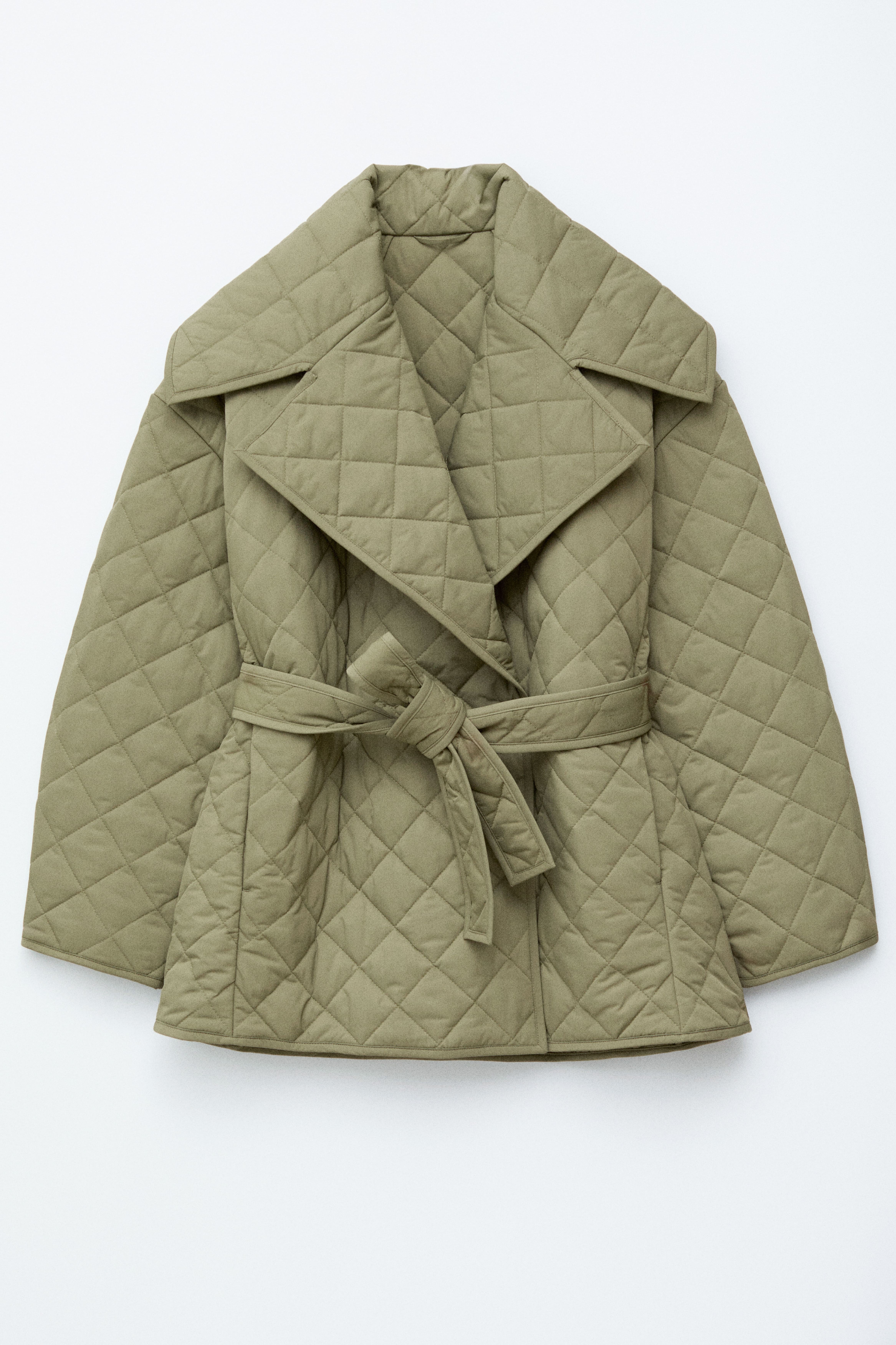 Wattierte Steppjacke - Khaki/Schwarz