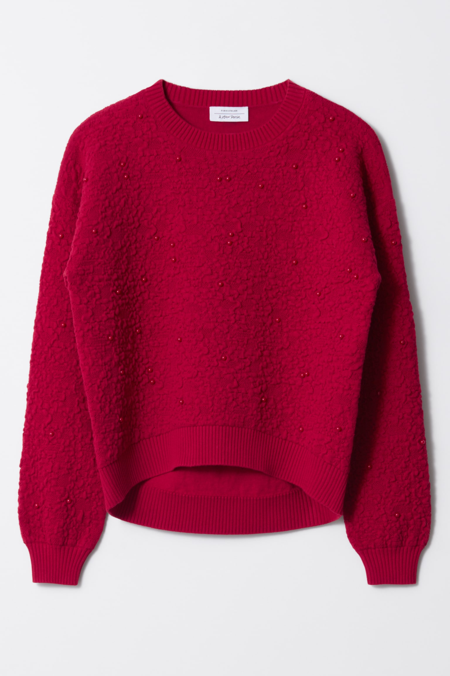 Textured-Jacquard Knit Jumper - Red/Black