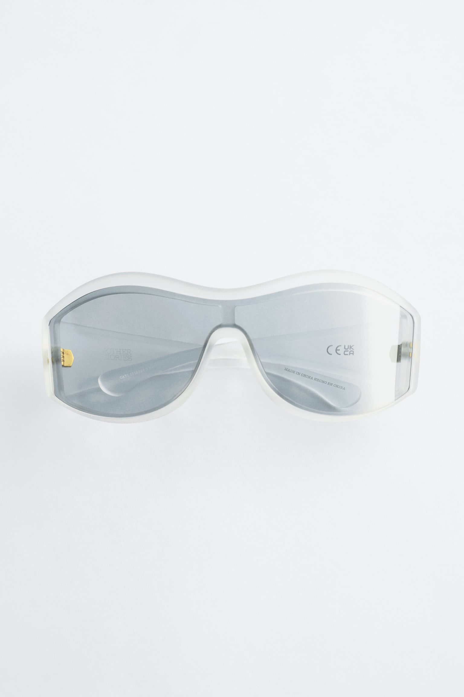 Lunettes de soleil à monture ovale audacieuse - Transparent/Noir - 2